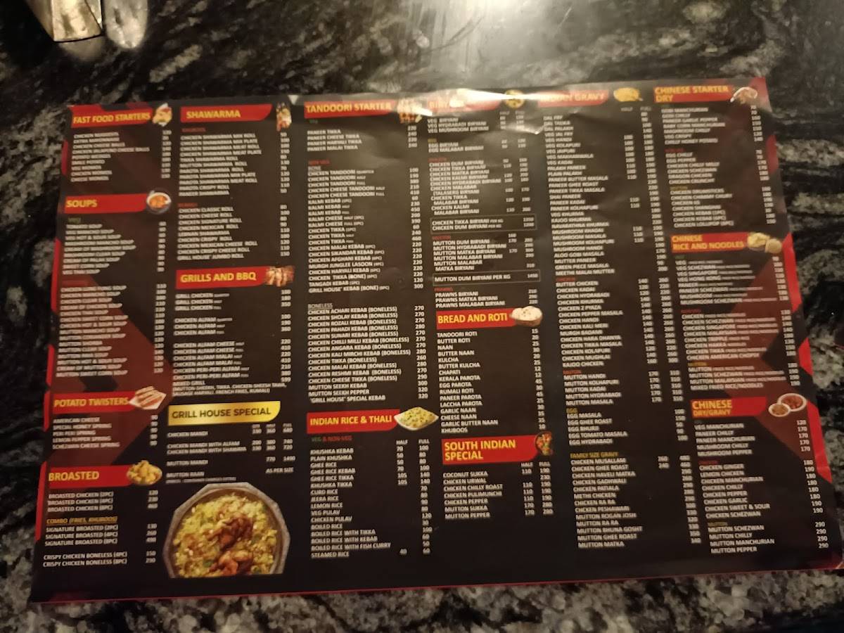 Menu at Grill House, Moodbidri