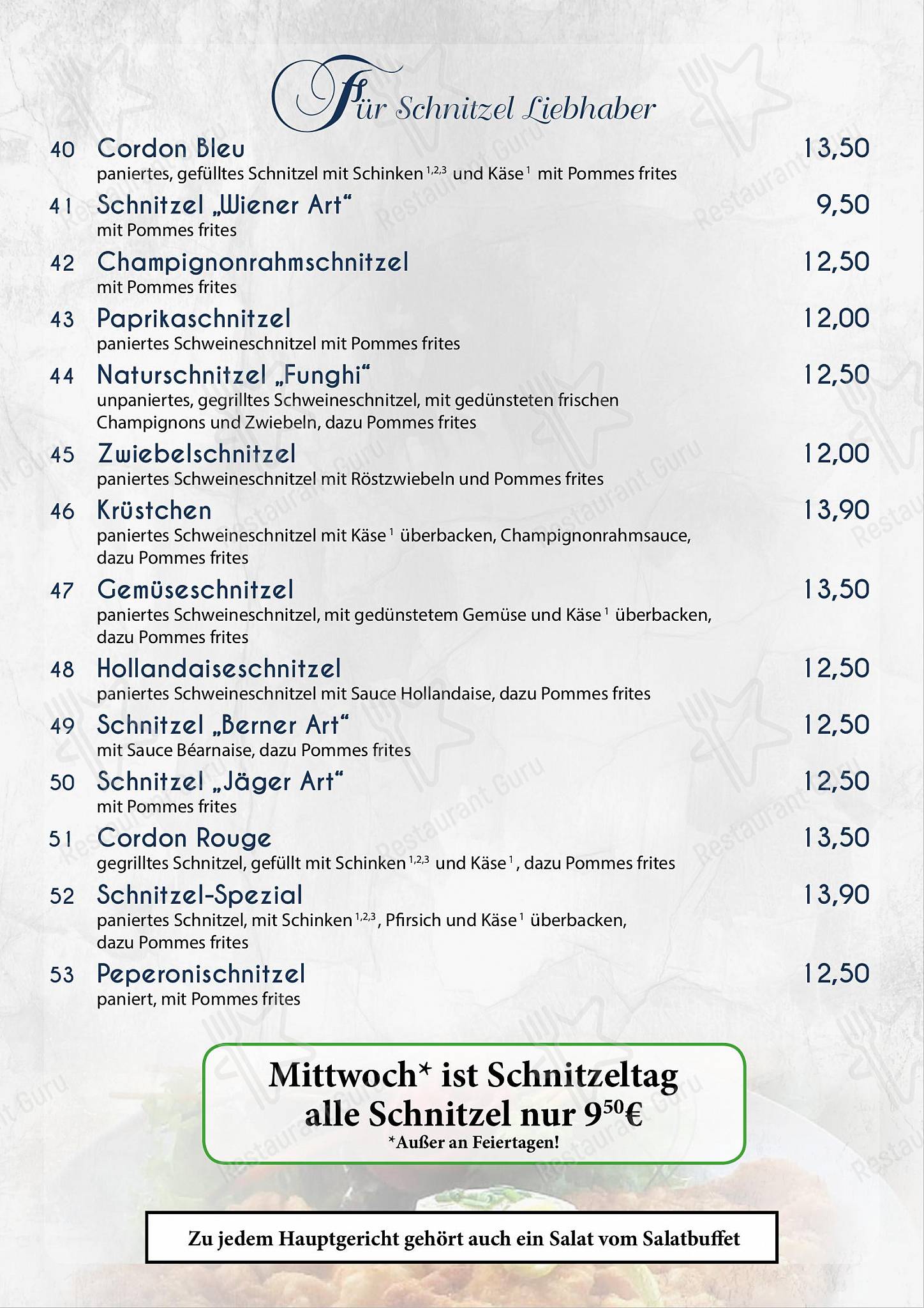 Speisekarte von Restaurant Heidebluemchen Lünen