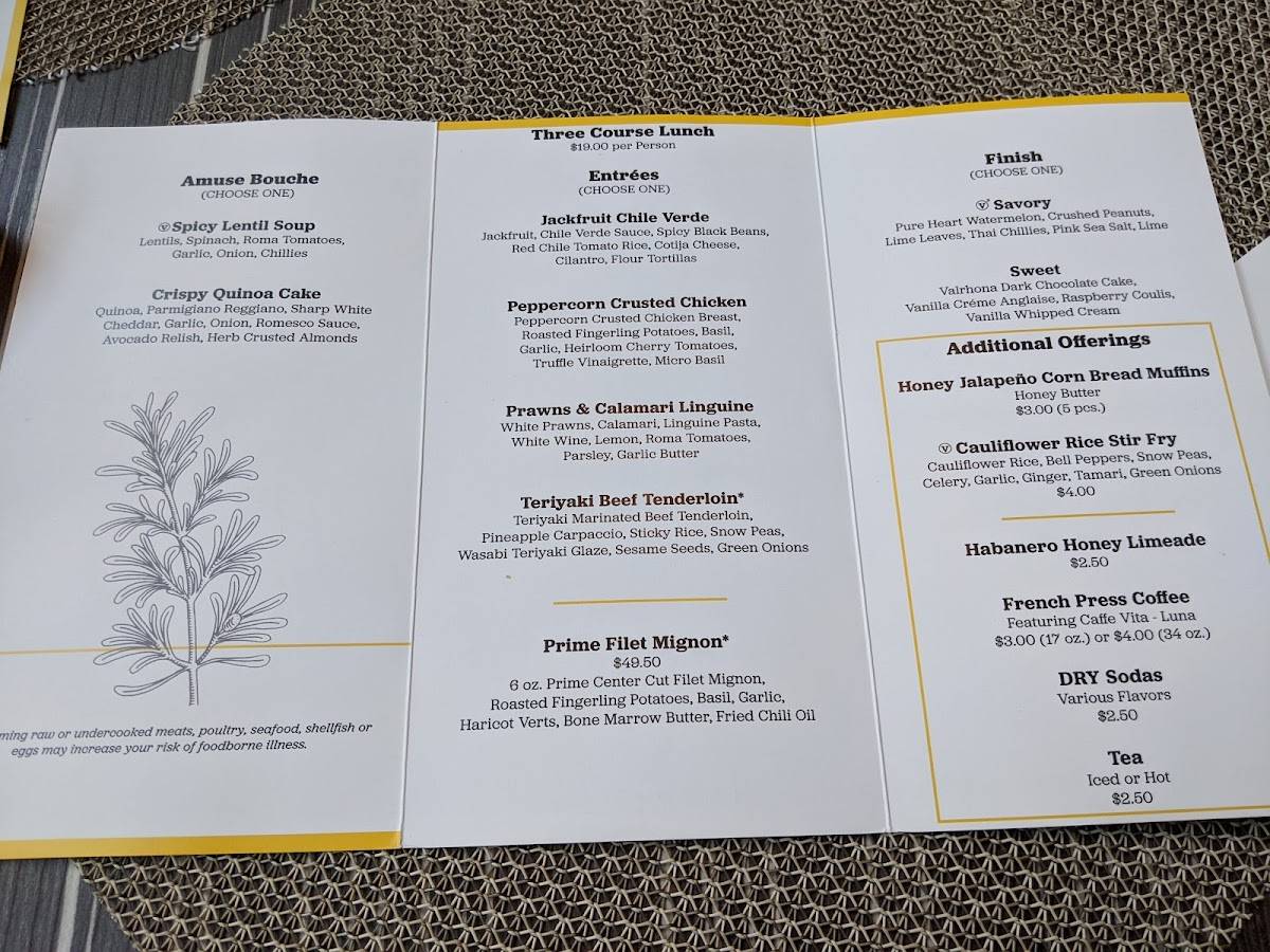 Menu at In.gredients restaurant, Redmond