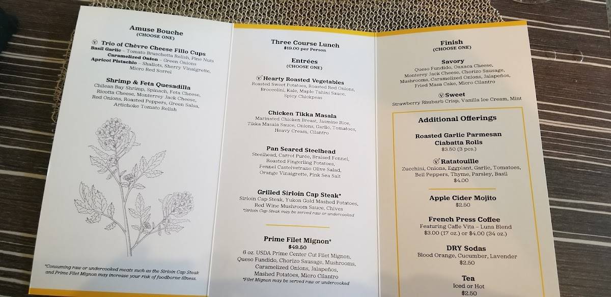 Menu at In.gredients restaurant, Redmond