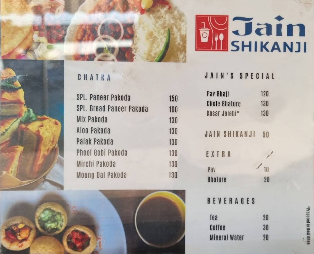 Menu At Jain Shikanji Udupi Cafe Sasunavghar