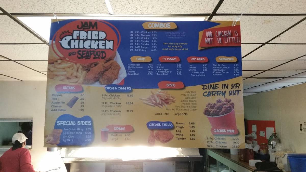 Menu at Jam Fried Chicken & Seafood restaurant, Kentwood, 727 Ave G