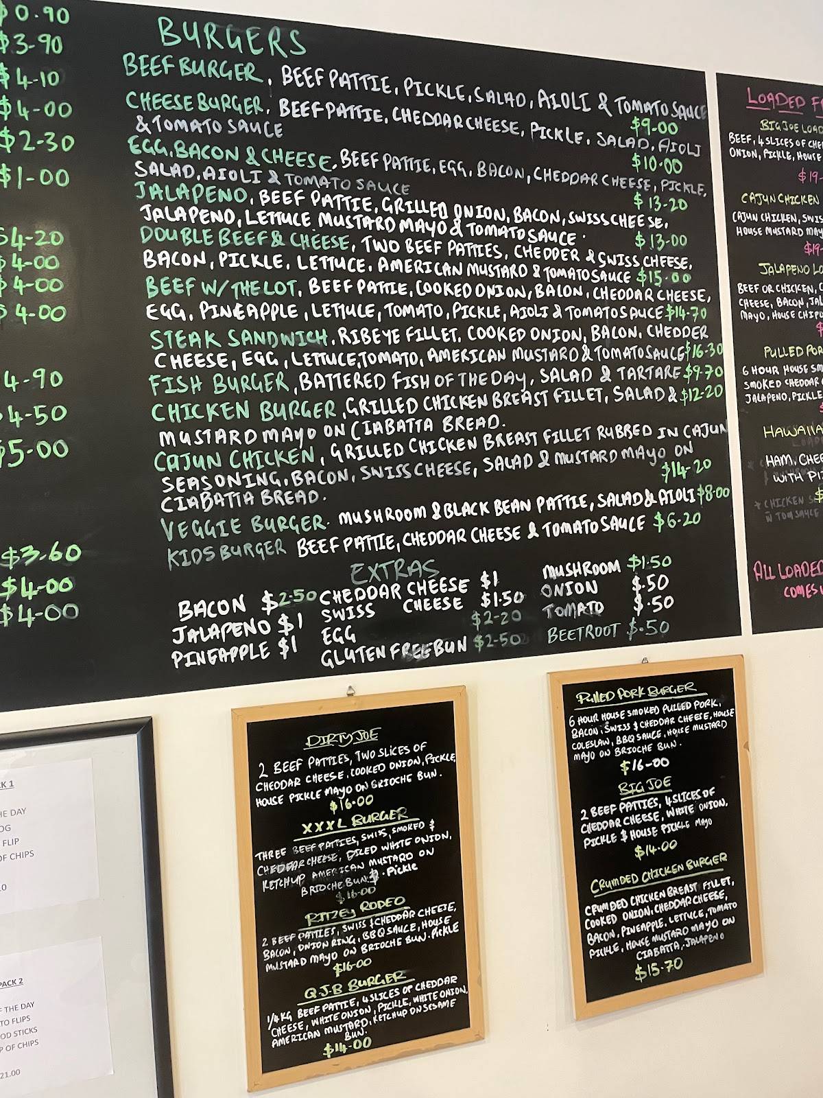 Menu at Joes Batter and Grill restaurant, Richmond
