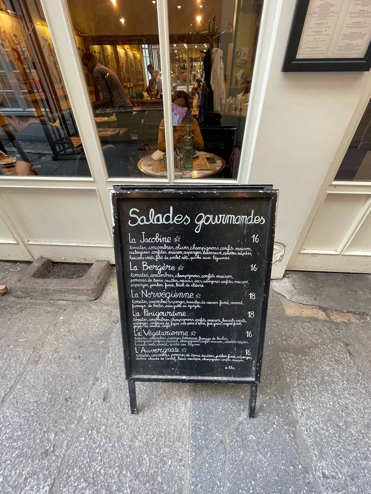 Menu at La Jacobine restaurant, Paris, 5961 Rue SaintAndré des
