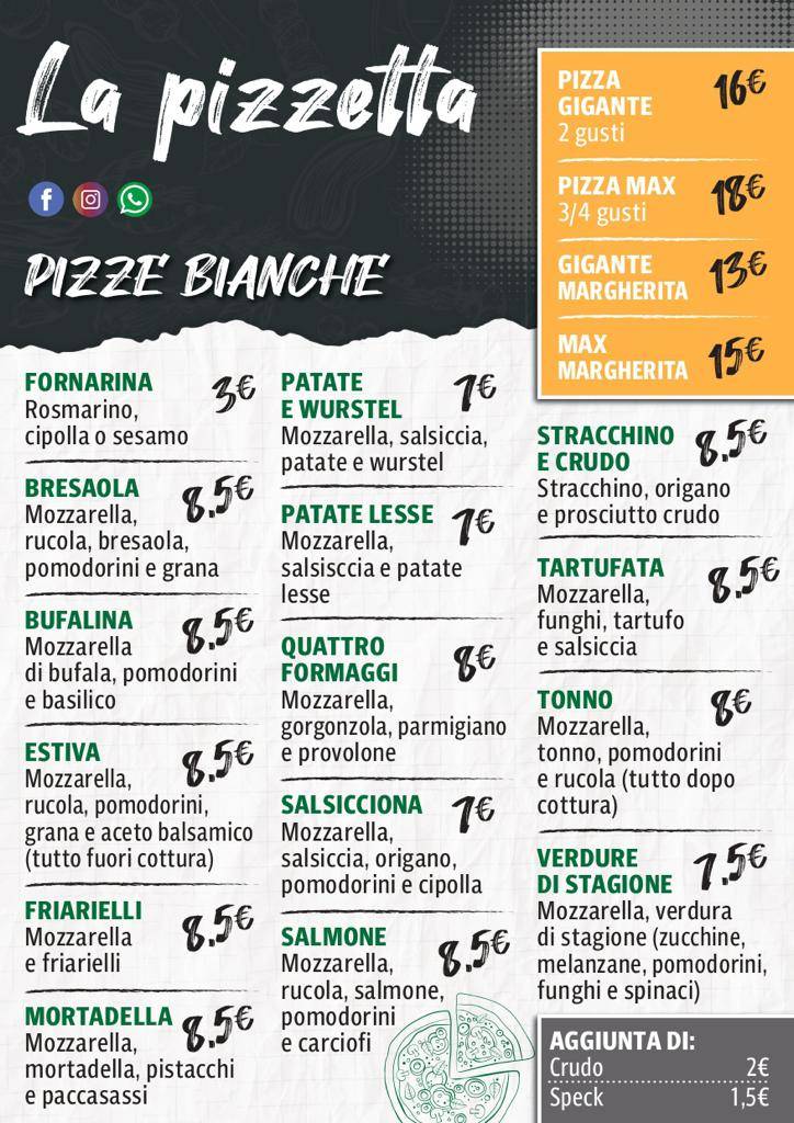 Menu Da La Pizzetta Ristorante Ancona