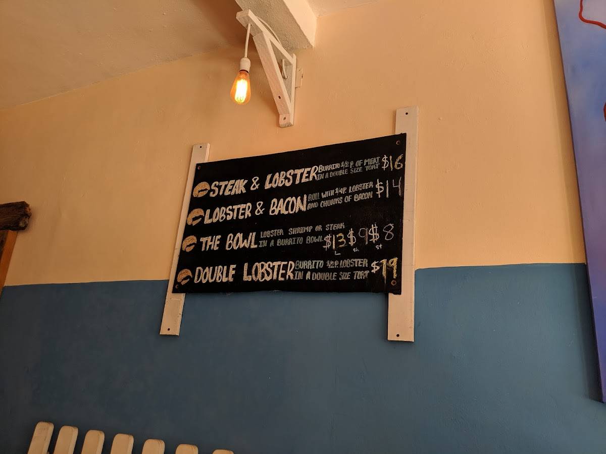 Menu at Lobster Shack restaurant, San Miguel de Cozumel