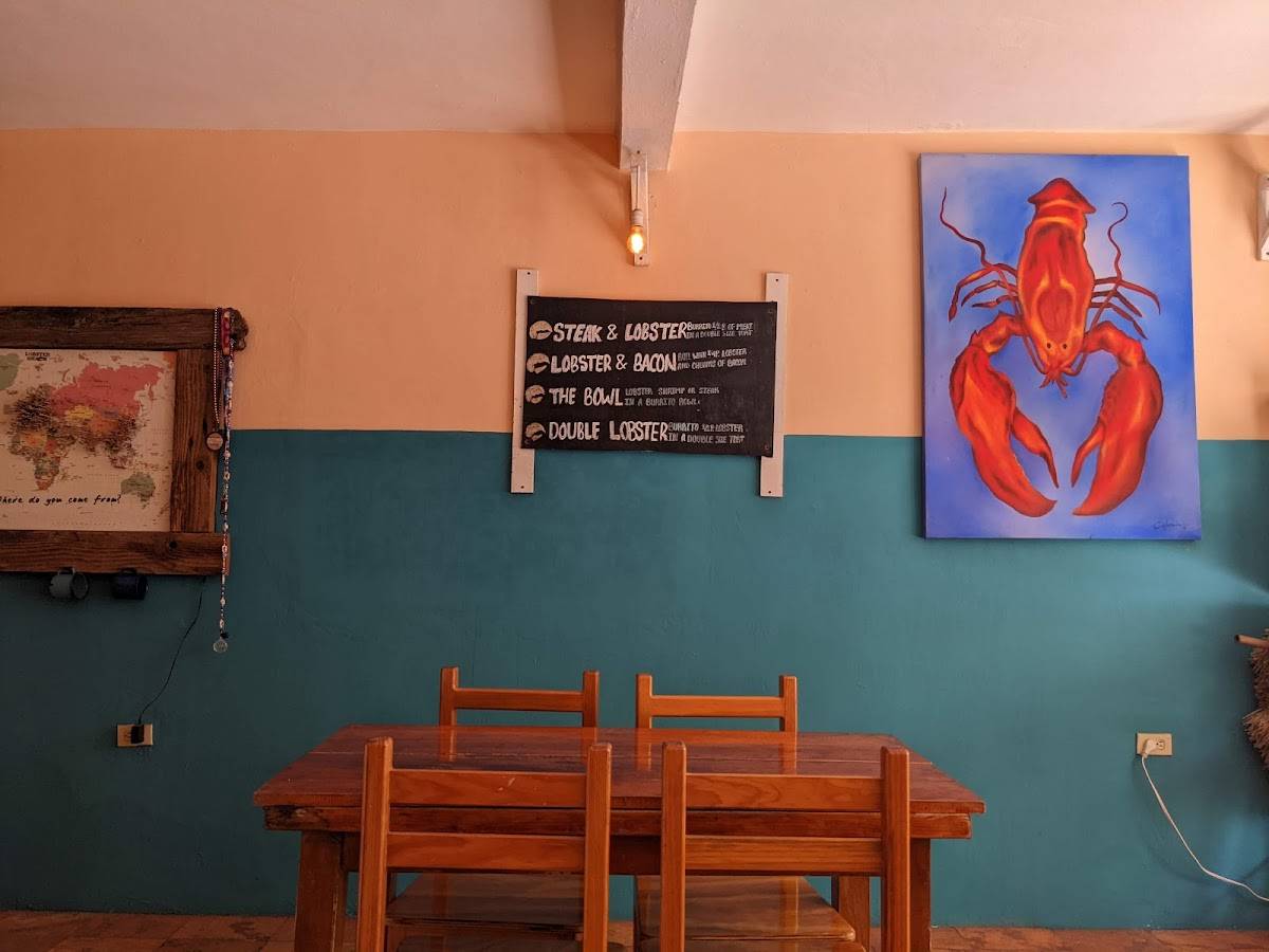 Menu at Lobster Shack restaurant, San Miguel de Cozumel