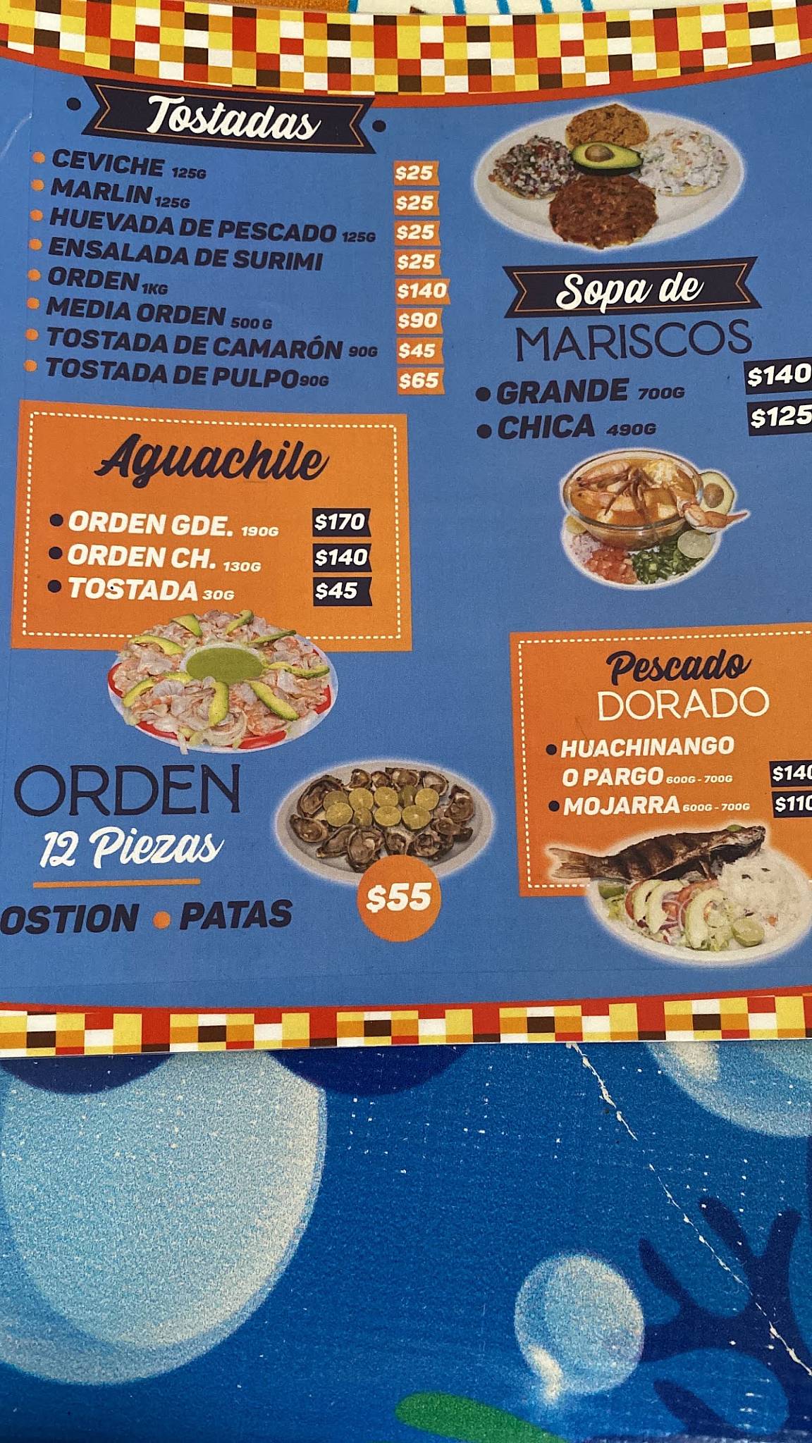 Carta del restaurante Mariscos El Atorón, Zapopan, Calz Federalismo 1733