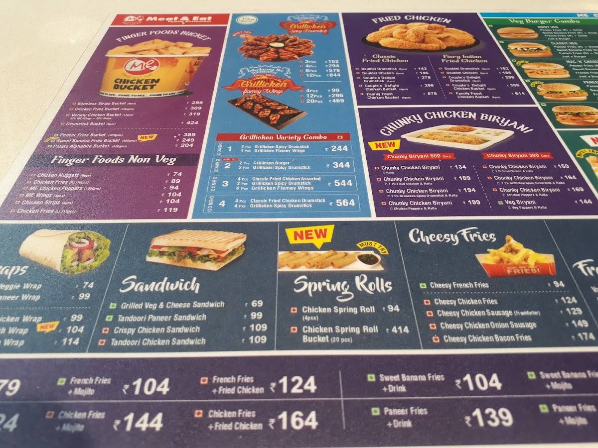 Menu at Meat And Eat, Perundurai