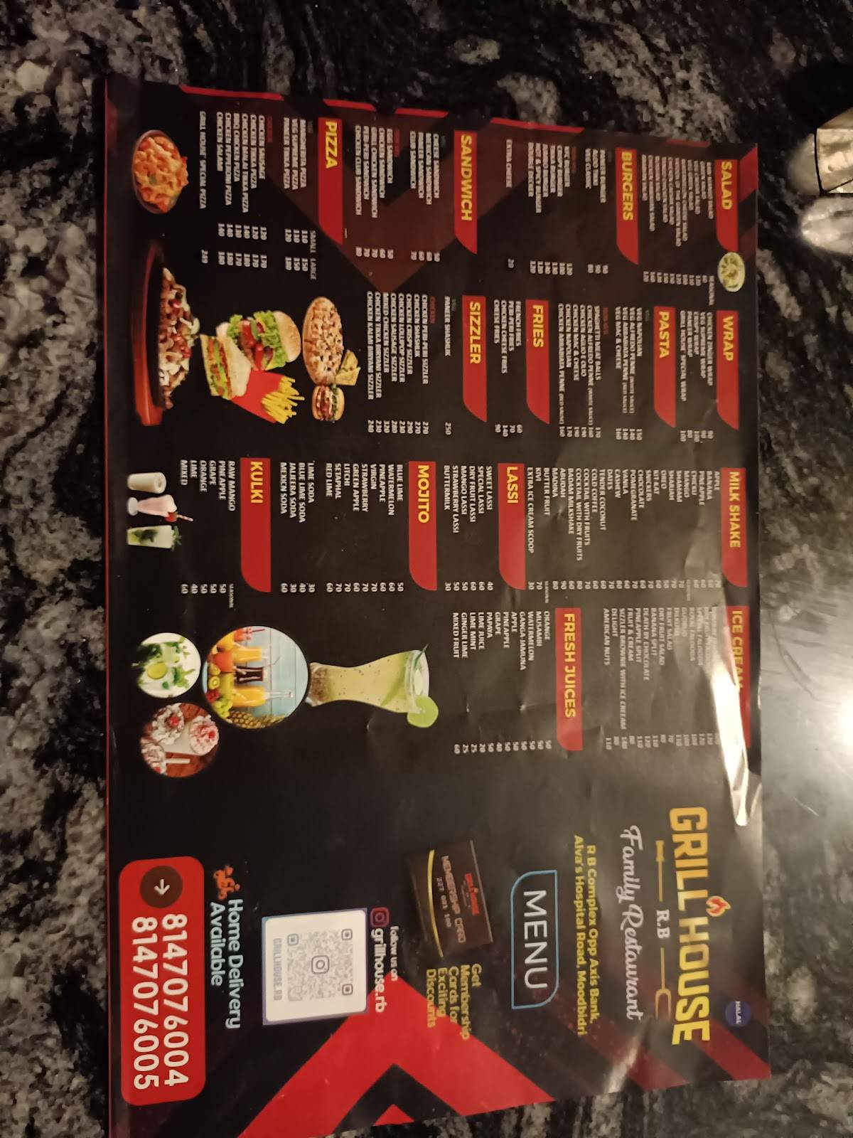 Menu at Grill House, Moodbidri