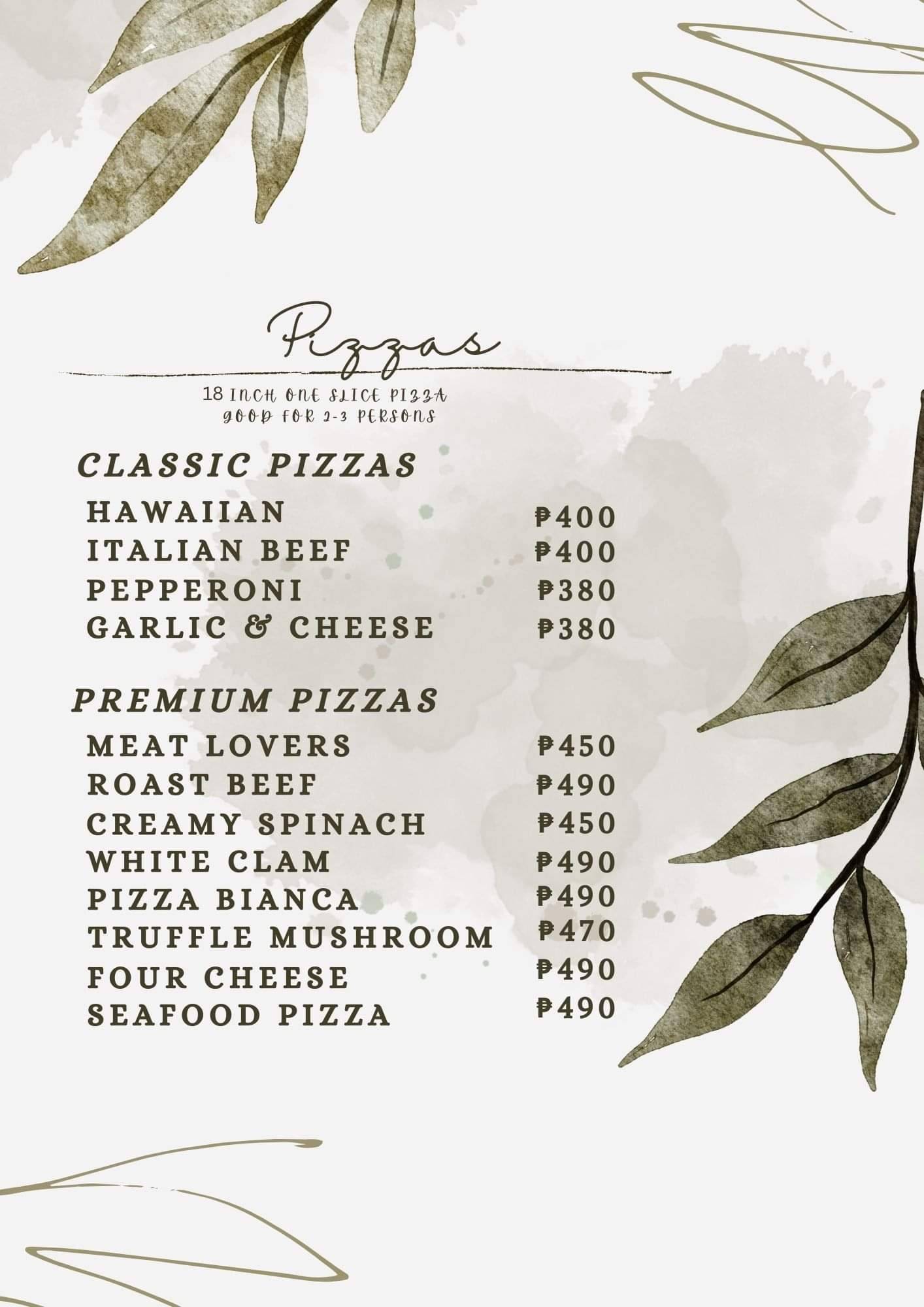 Menu at Myons Cuisine restaurant, Quezon City