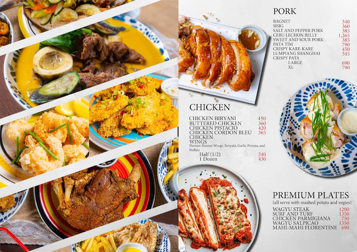 Menu at Myons Cuisine restaurant, Quezon City