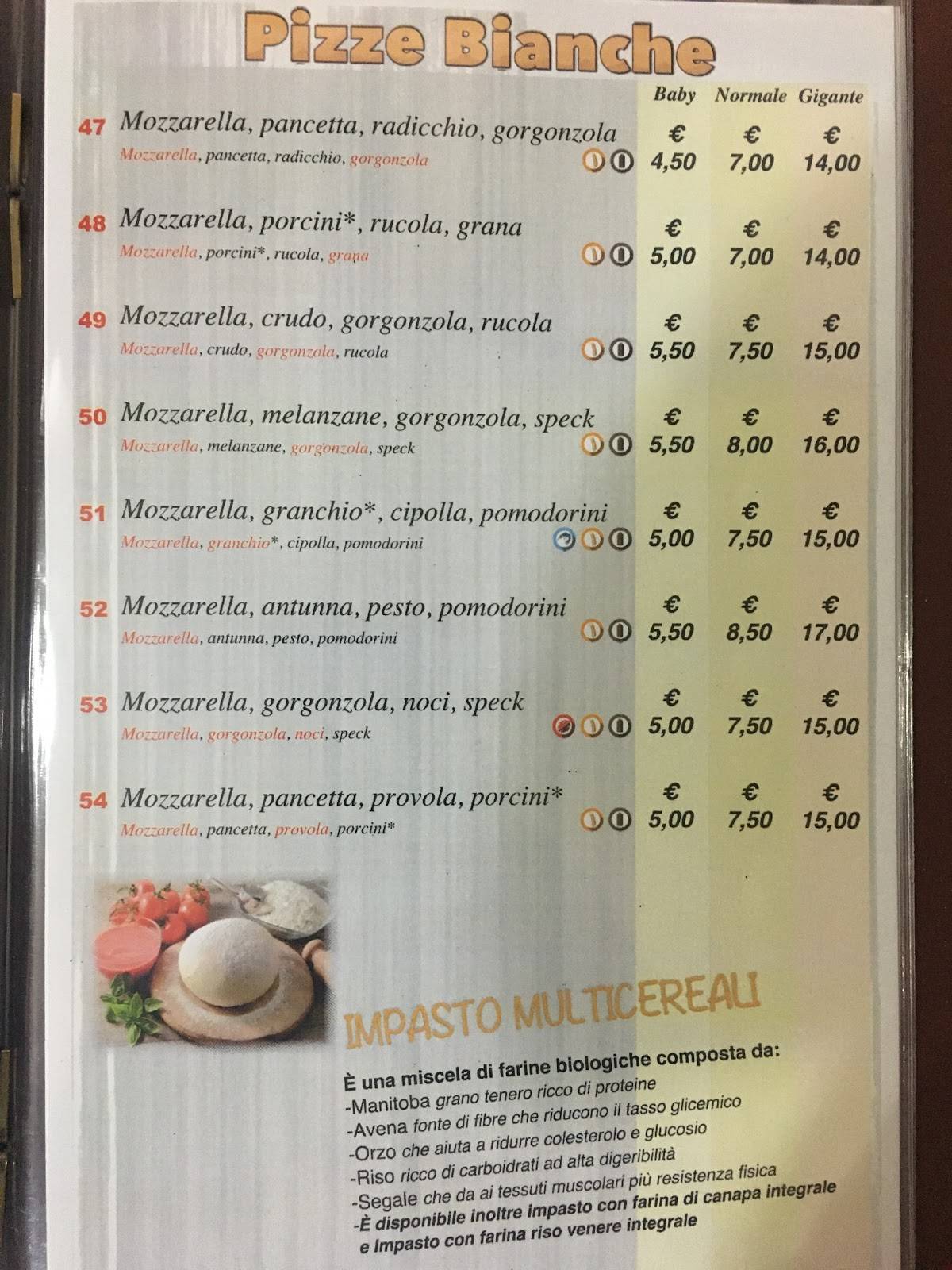 Menu da Pizzeria Paninoteca Pizza Loca di Sessinni Gian Luca, Porto Torres