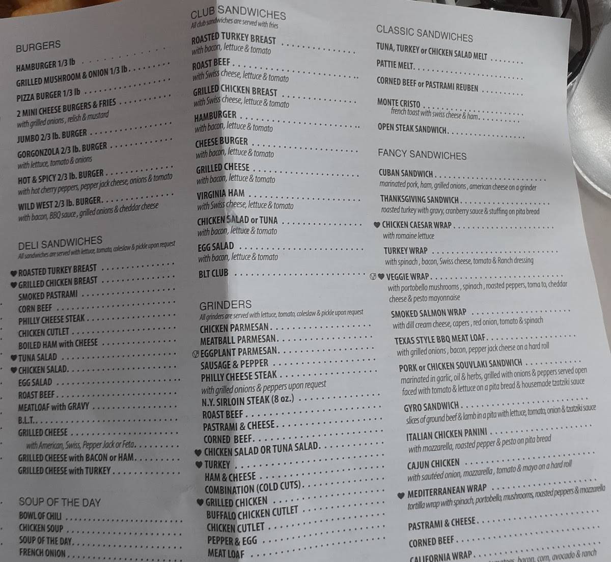 Menu at Post Road Diner restaurant, Norwalk, 312 Connecticut Ave