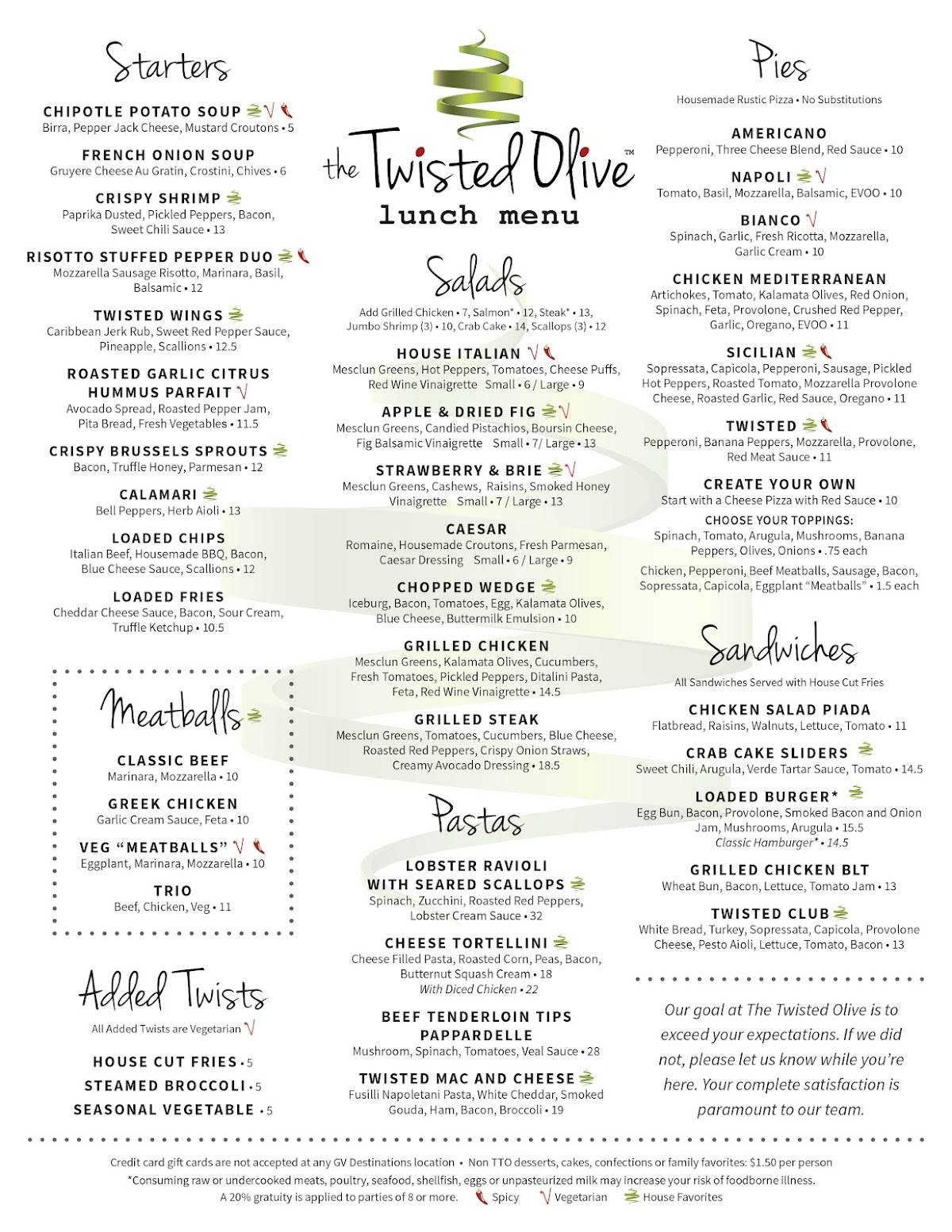 Menu at The Twisted Olive pub & bar, Green