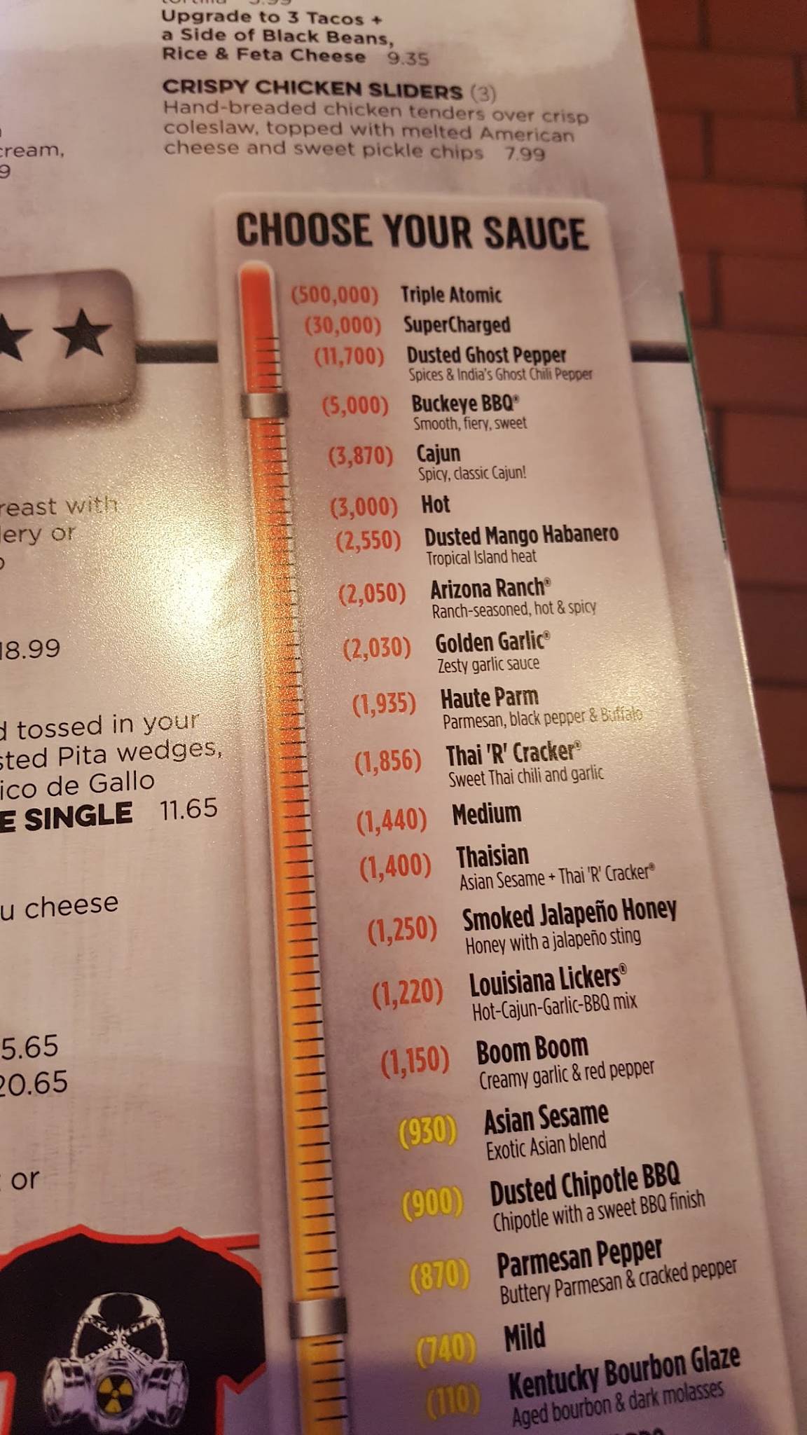 Menu at Quaker Steak & Lube steakhouse, Council Bluffs, Mid America Dr