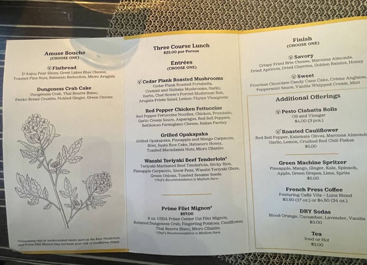 Menu at In.gredients restaurant, Redmond