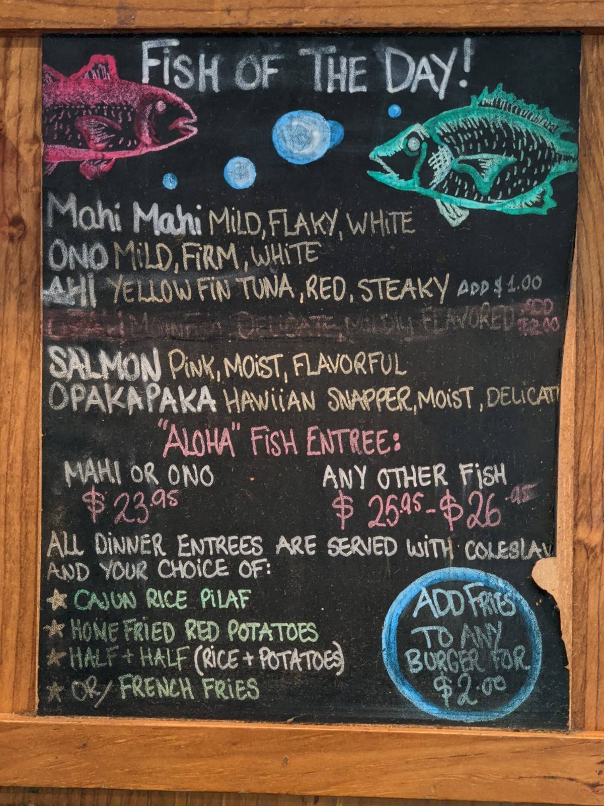 Menu at Paia Fishmarket Front Street Restaurant, Lahaina