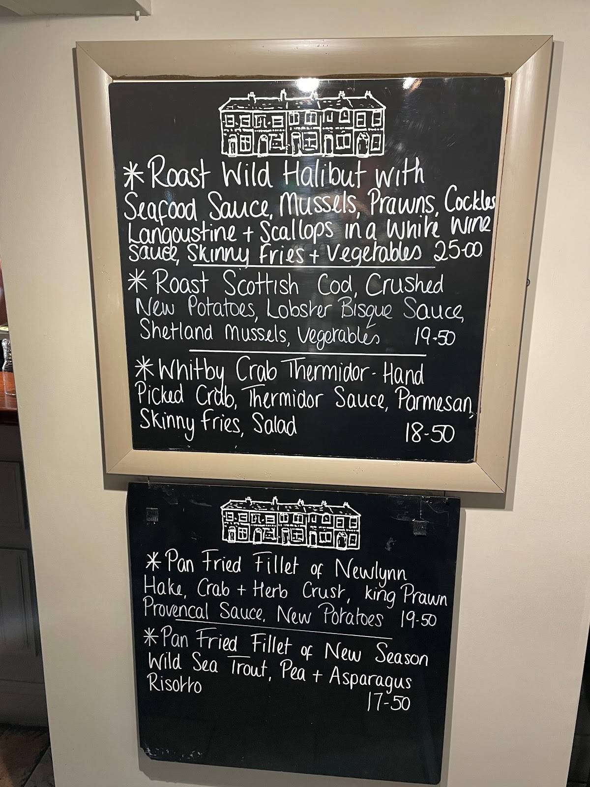 Menu at Whitehouses restaurant, Retford
