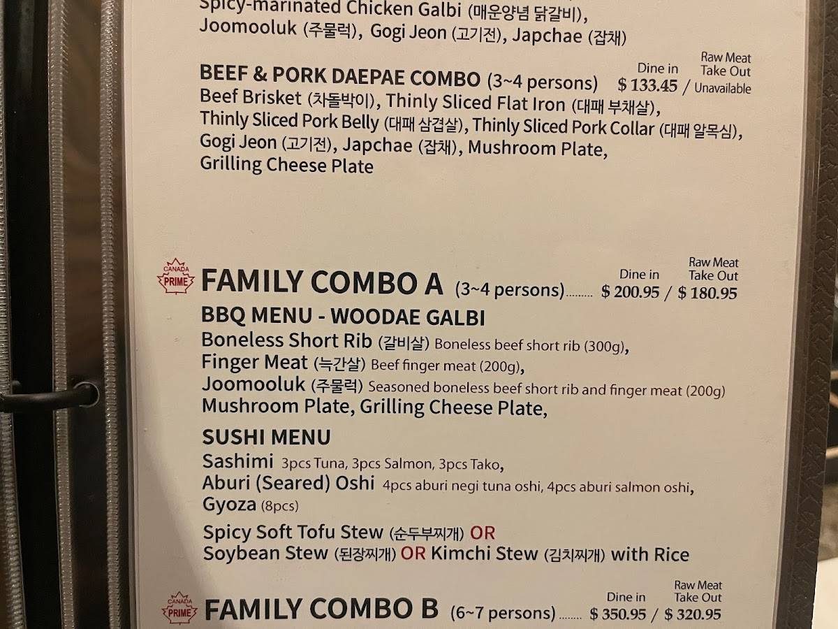 Menu At Skobi Sushi And Korean Bbq Langley Township 1733