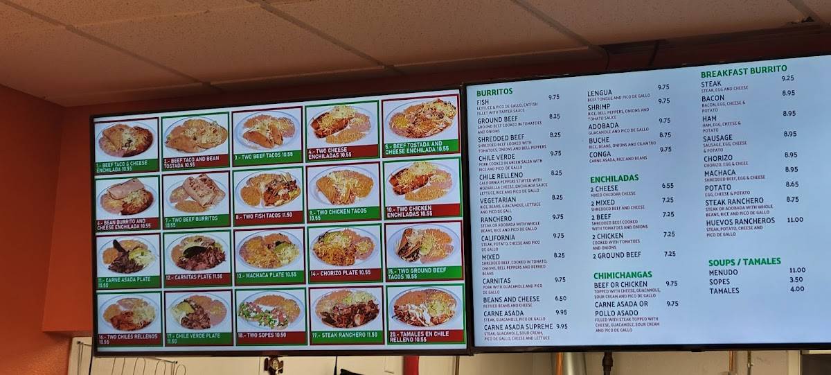 Menu at Tacos Del Gordo restaurant, Colorado Springs, S Academy Blvd