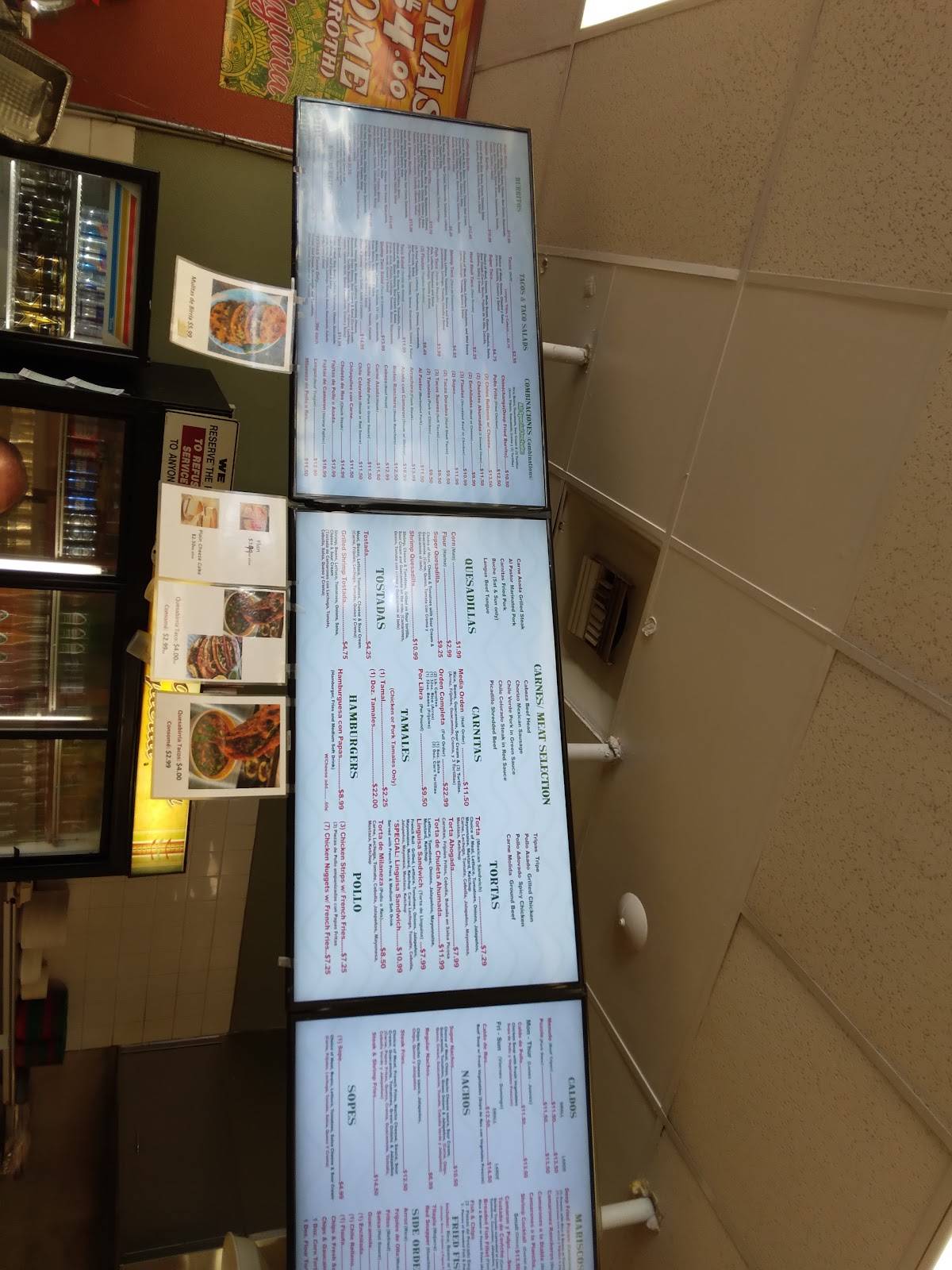 Menu at Taqueria Guadalajara restaurant, San Leandro, E 14th St ste A
