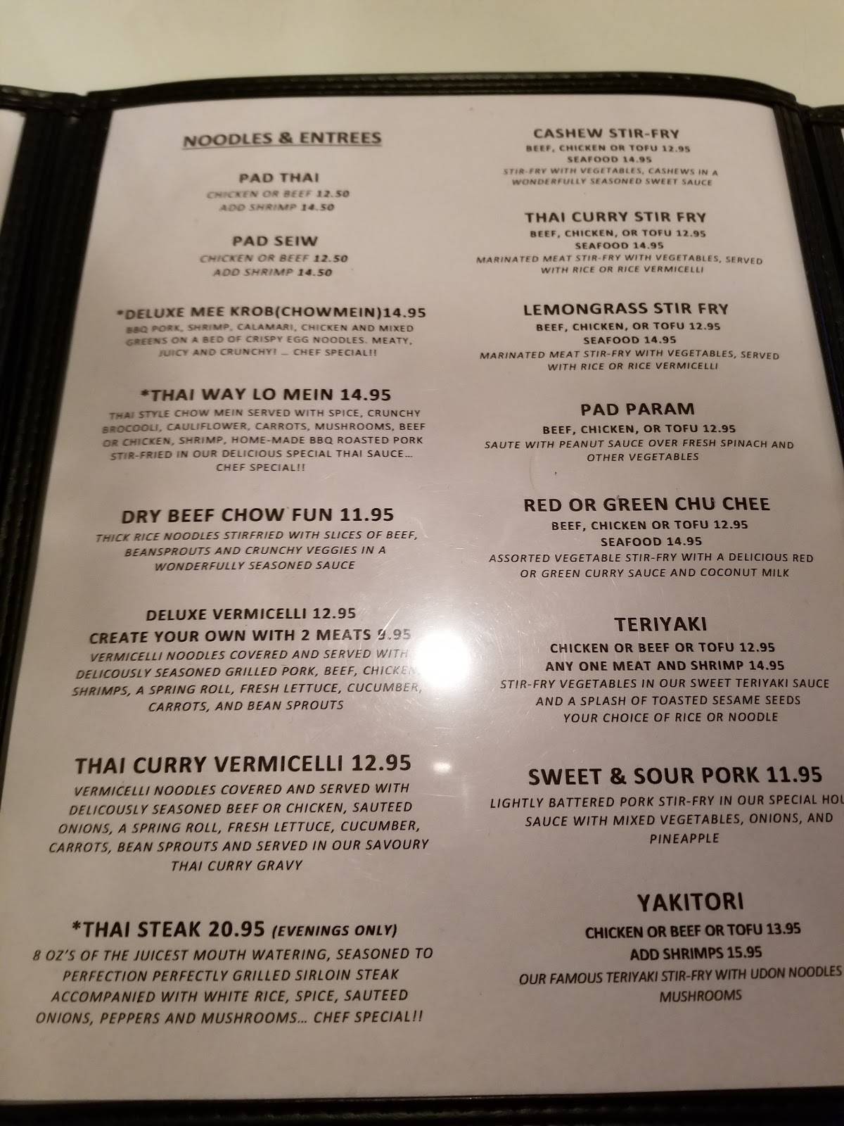 Menu at Thai on 59 restaurant, Ile des Chênes, 12597 Meadowlark Blvd