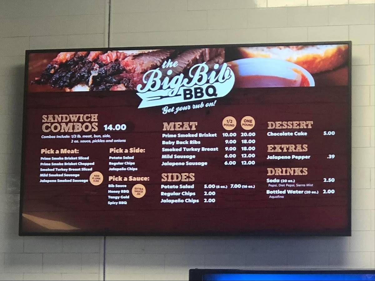 Menu at The Big Bib BBQ, San Antonio, 104 Lanark Dr