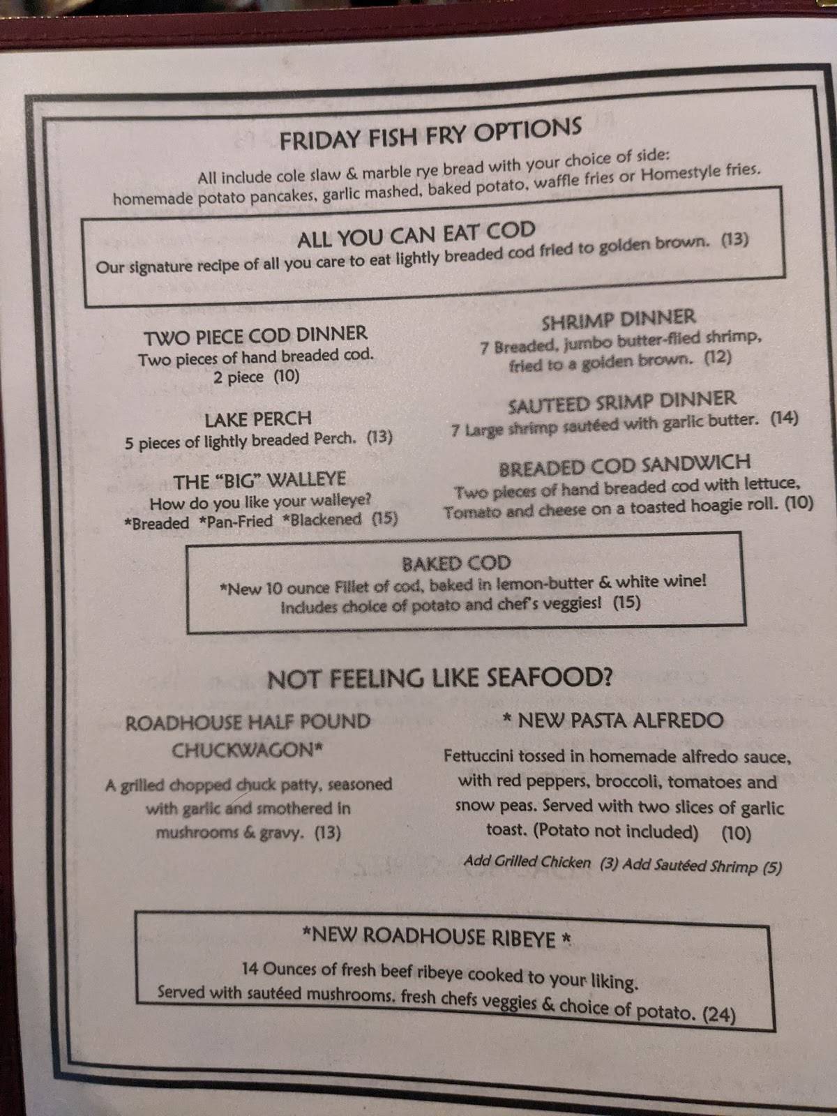 Menu at TinCAN Roadhouse pub & bar, Union Grove