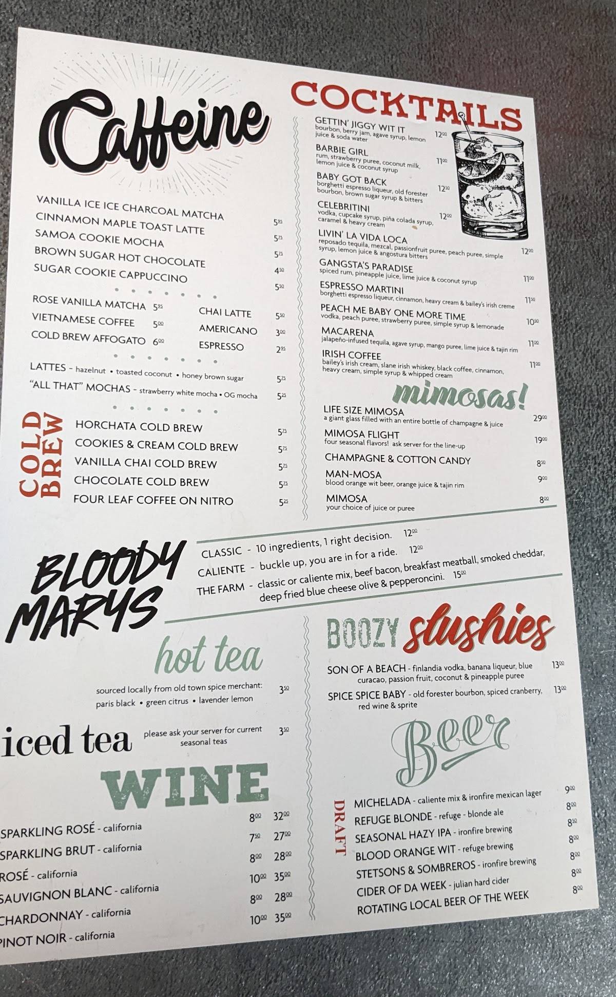 Menu at Toast Murrieta cafe, Murrieta