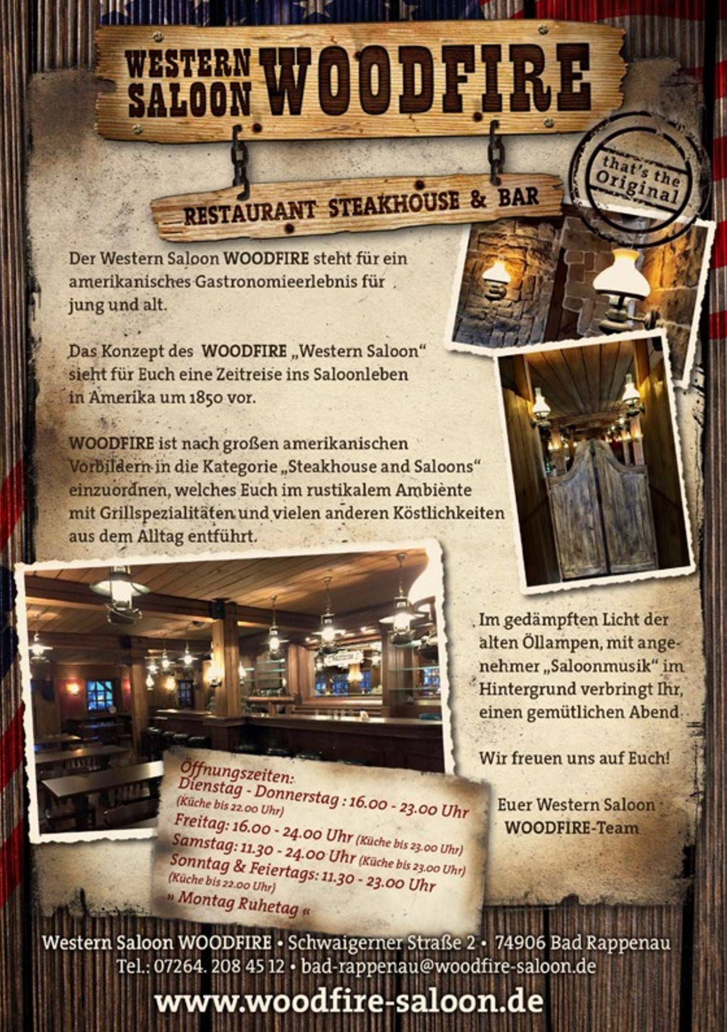 Speisekarte Von Woodfire Western Saloon Bad Rappenau Restaurant Bad Rappenau 5783