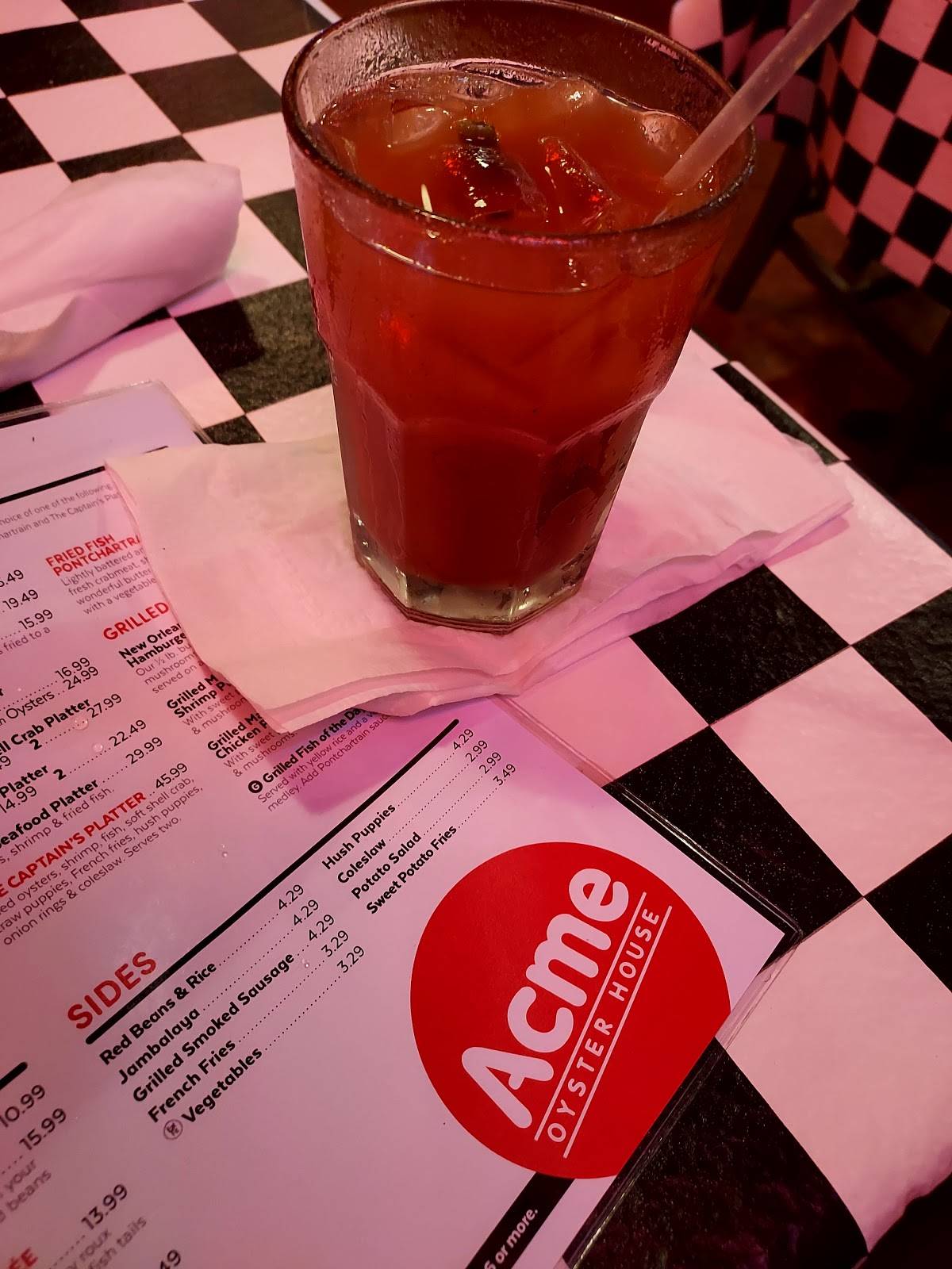 Menu at Acme Oyster House restaurant, Baton Rouge, Perkins Rd