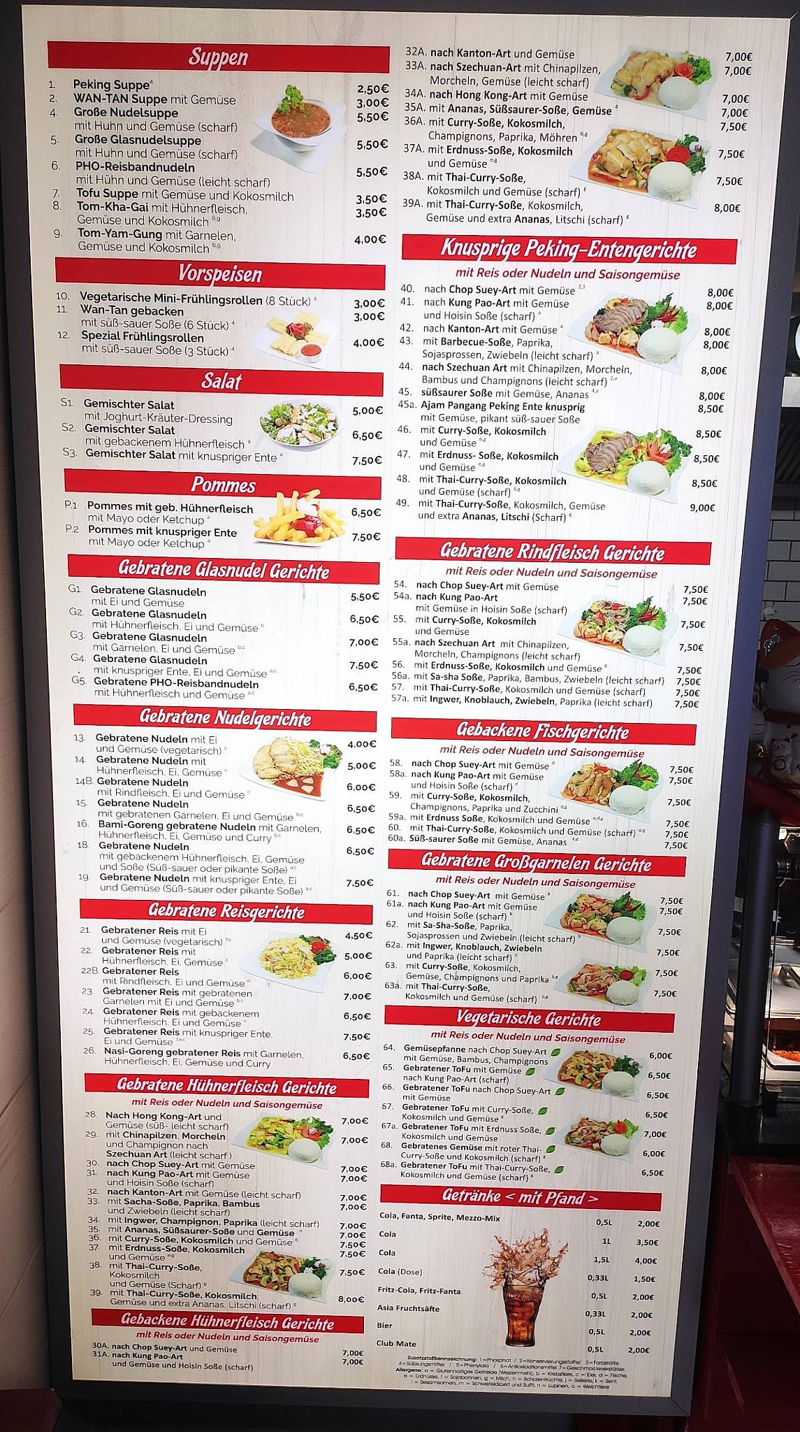 Speisekarte von Asia Wok Jena restaurant, Jena, Zwätzengasse 2