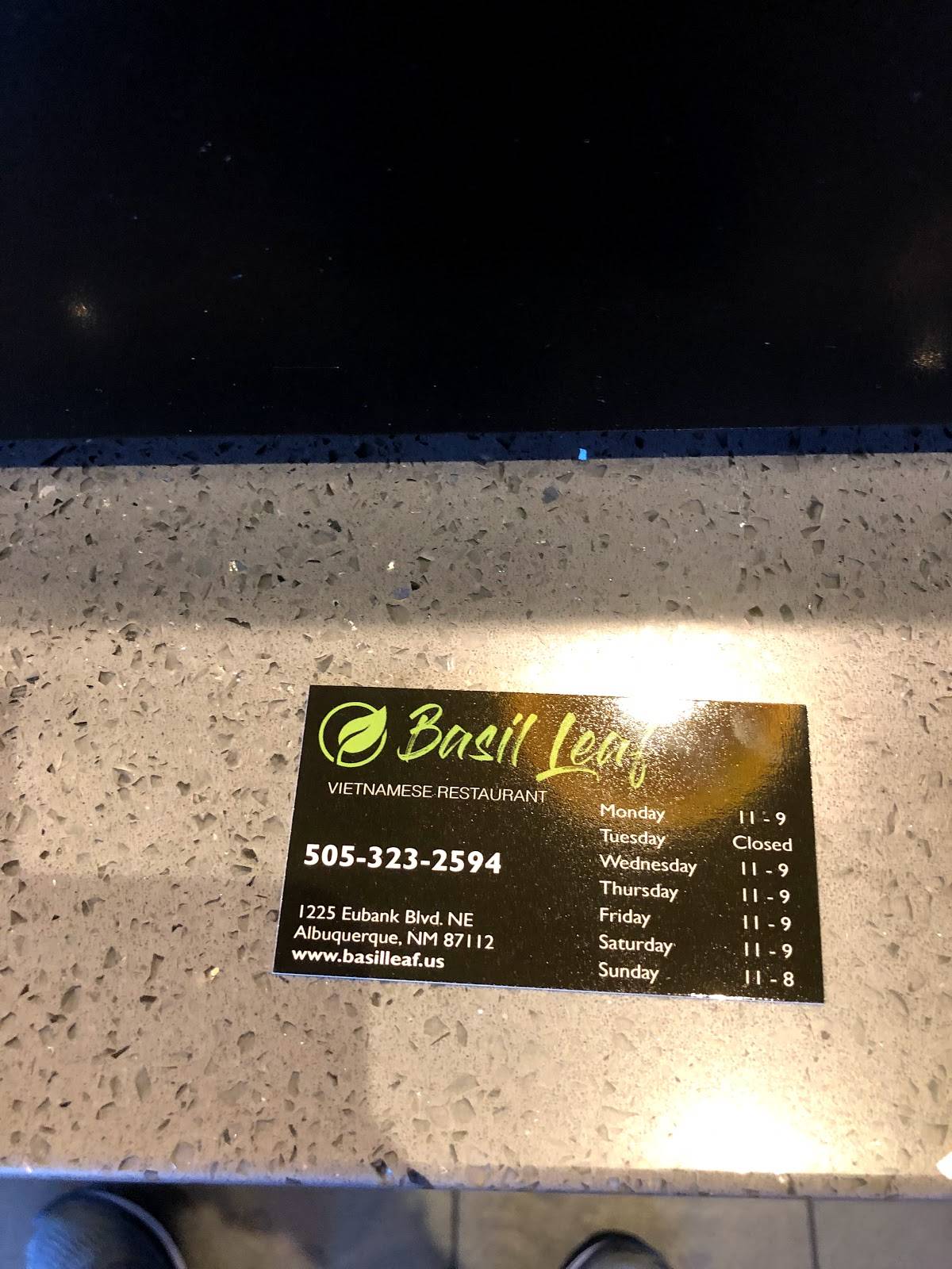 menu-at-basil-leaf-vietnamese-restaurant-albuquerque