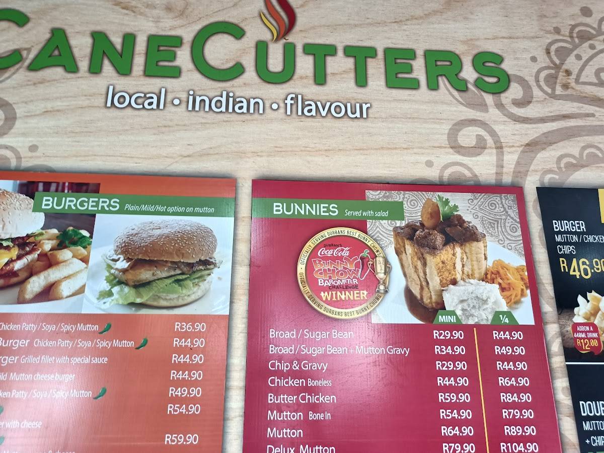 Menu at Canecutters Restaurant, Durban, 5355 Helen Joseph Rd