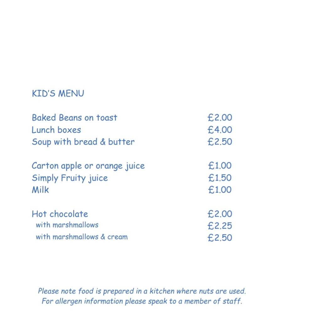 Menu at Bradley Burn Farm Cafe, Wolsingham