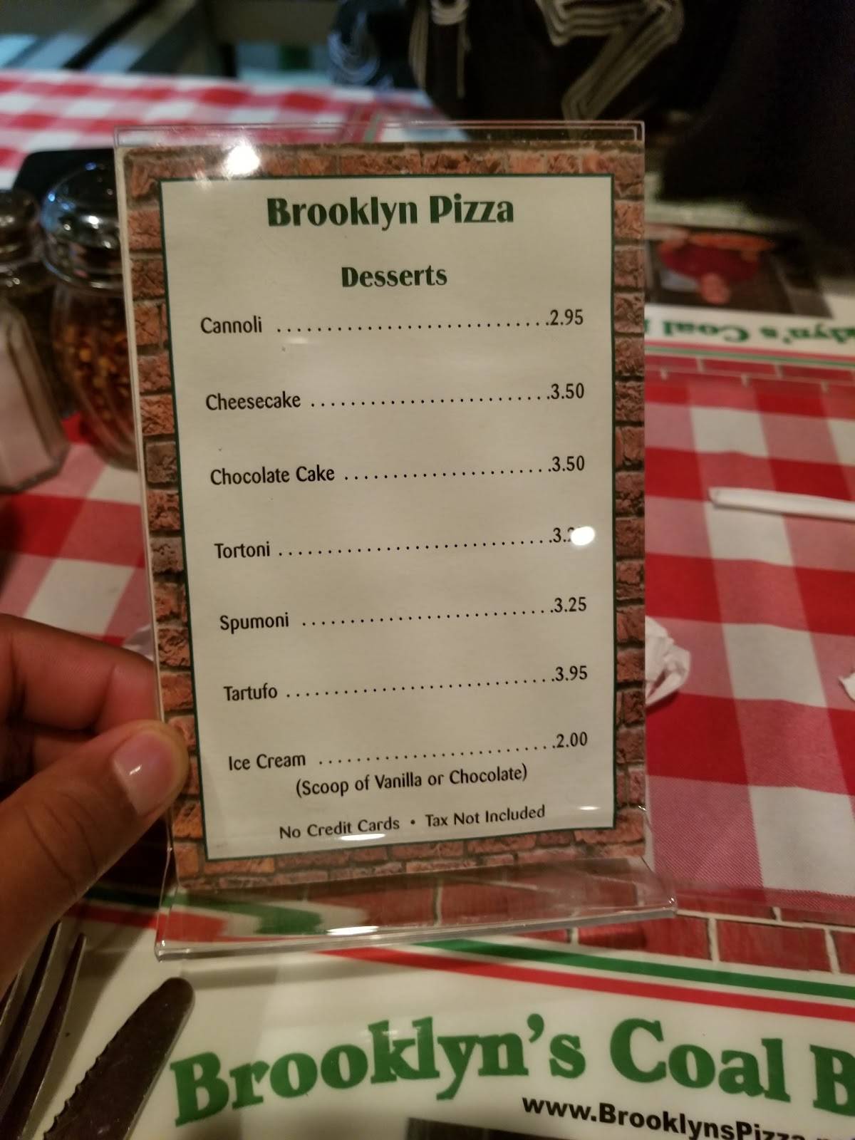 Menu at Brooklyn Pizza pizzeria, Edgewater