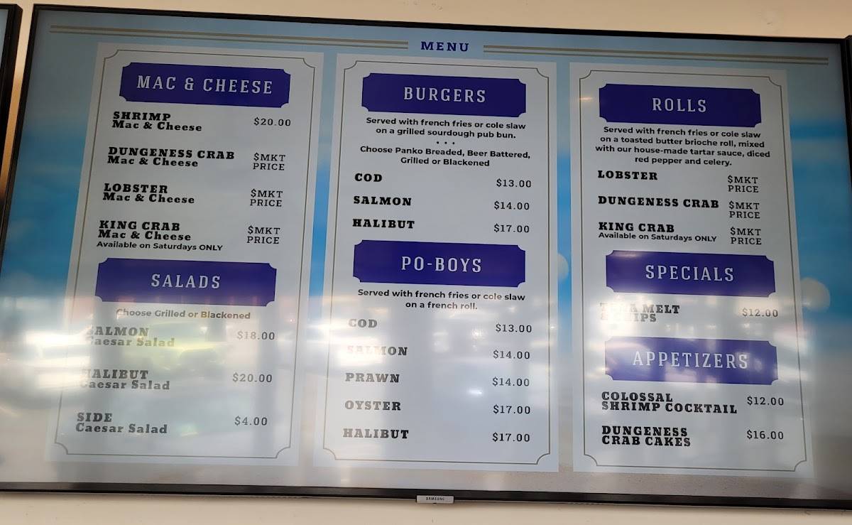 Menu at Burien Fish House restaurant, Burien