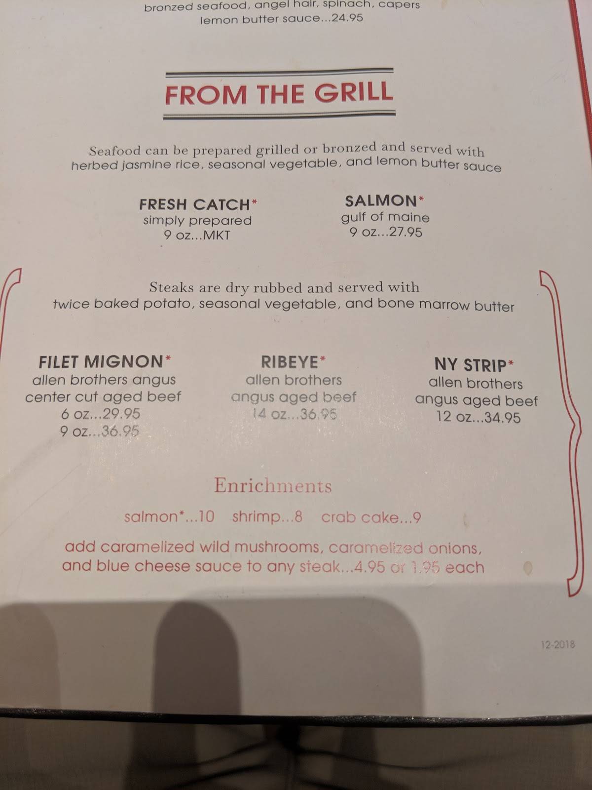 Menu At Burtons Grill & Bar, Boca Raton