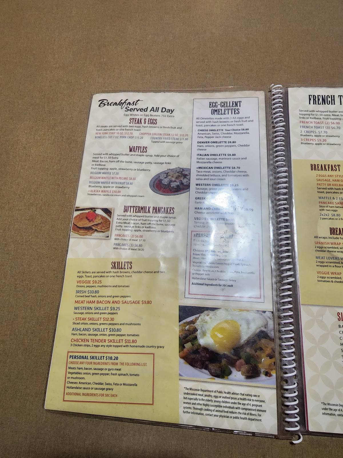 Menu at Chequamegon Family Restaurant, Ashland, 620 Lake Shore Dr E