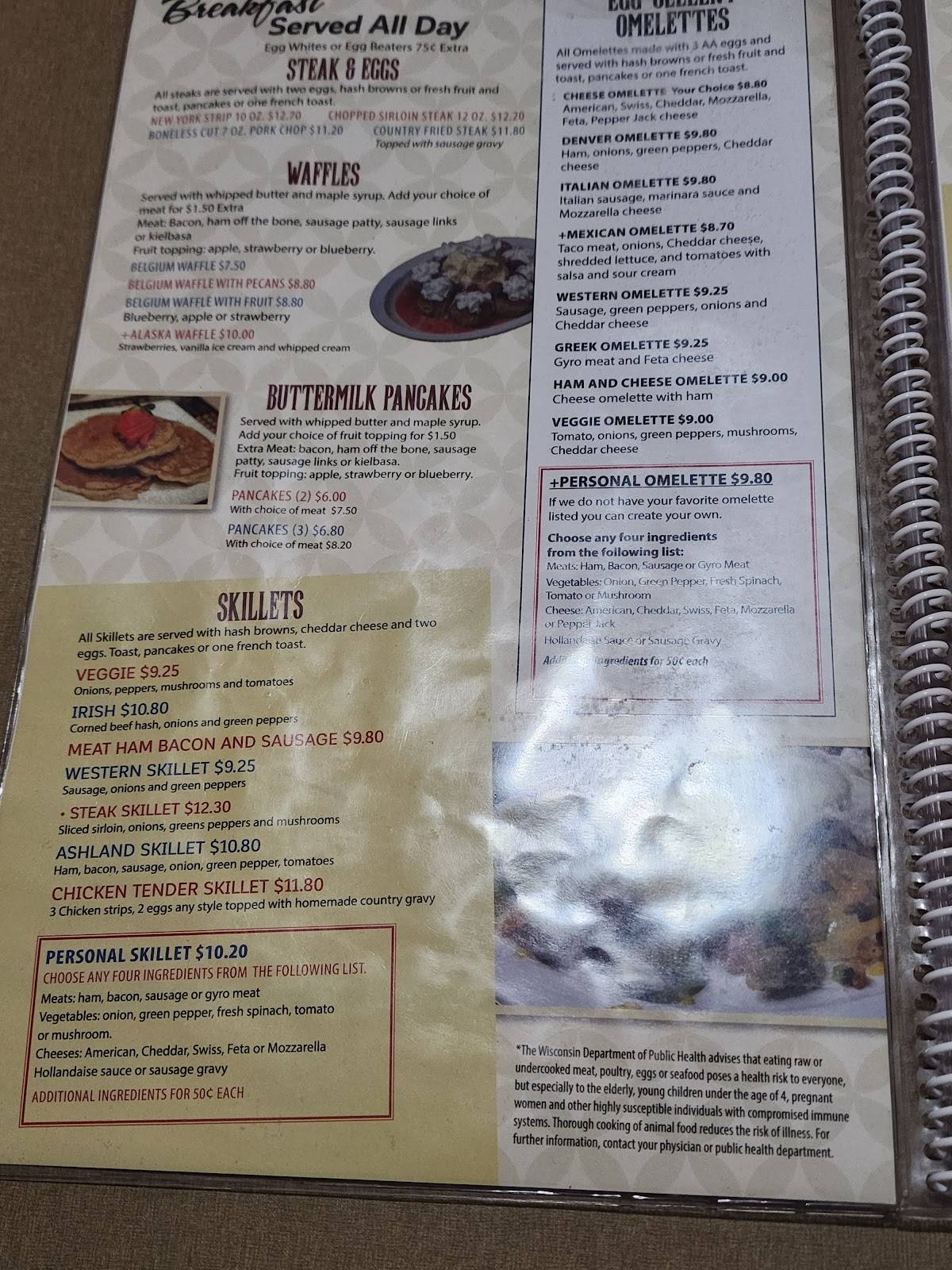 Menu at Chequamegon Family Restaurant, Ashland, 620 Lake Shore Dr E