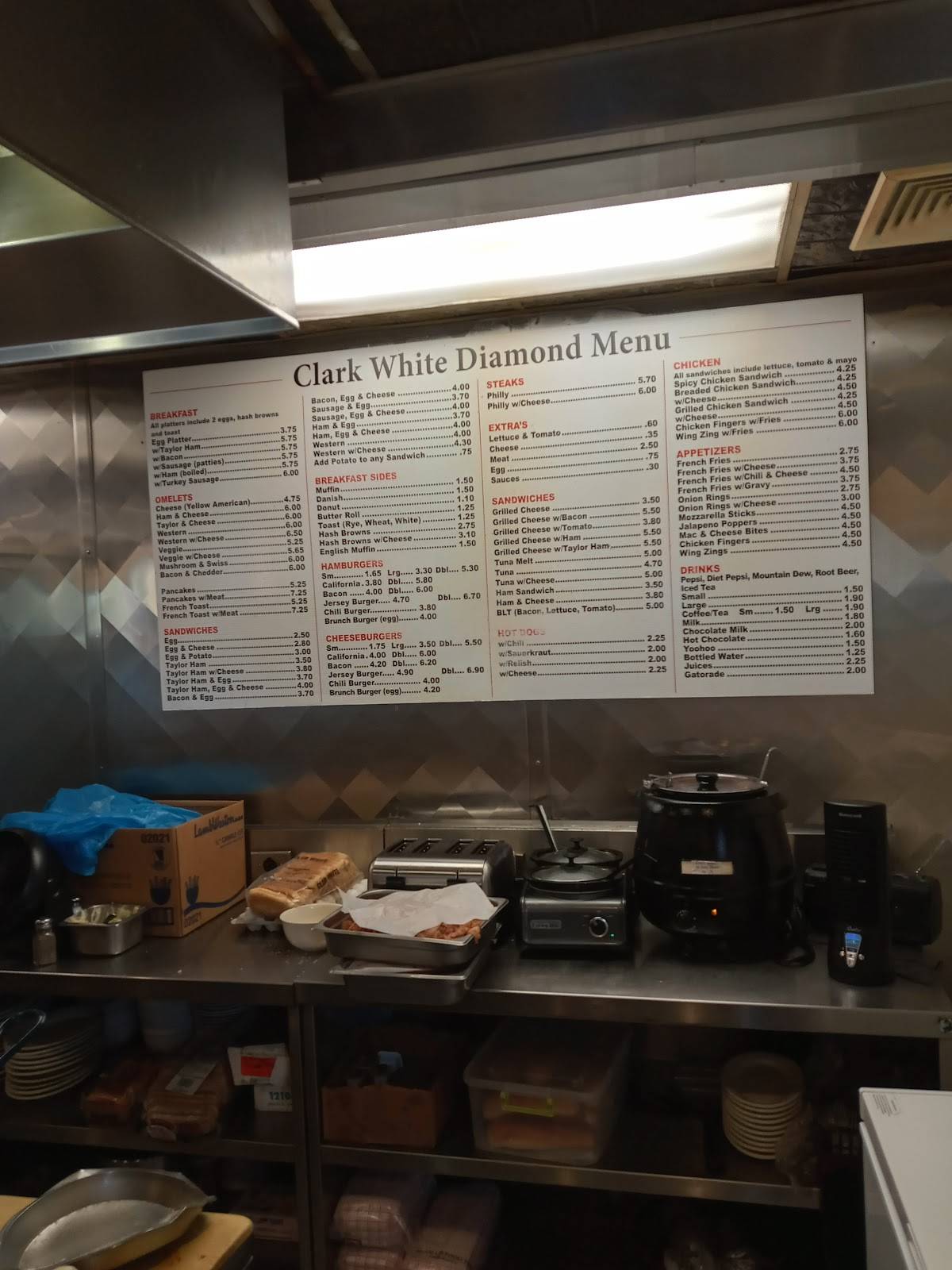 Menu at Clark White Diamond restaurant, Clark