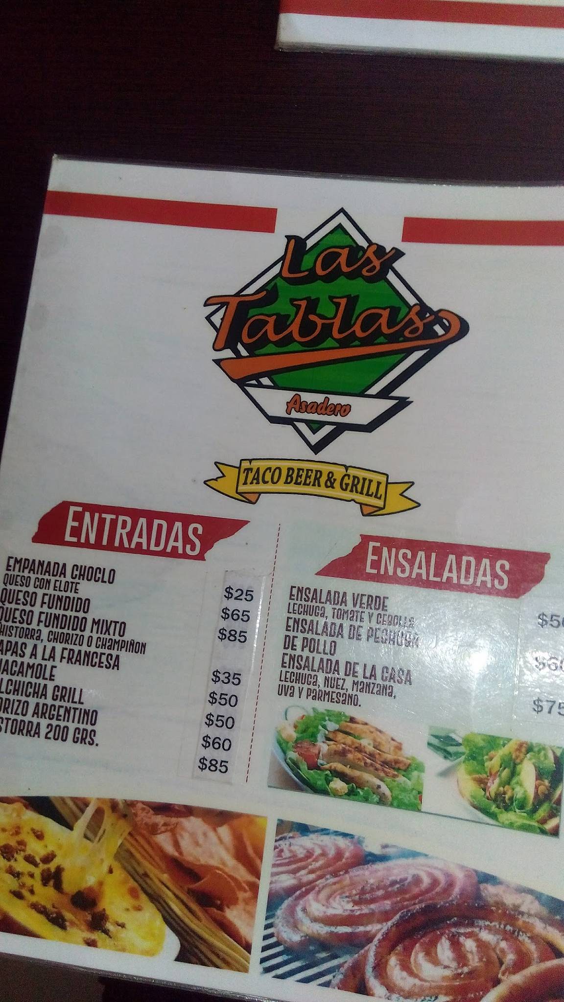 Carta de RESTAURANTE LAS TABLAS, Cosamaloapan