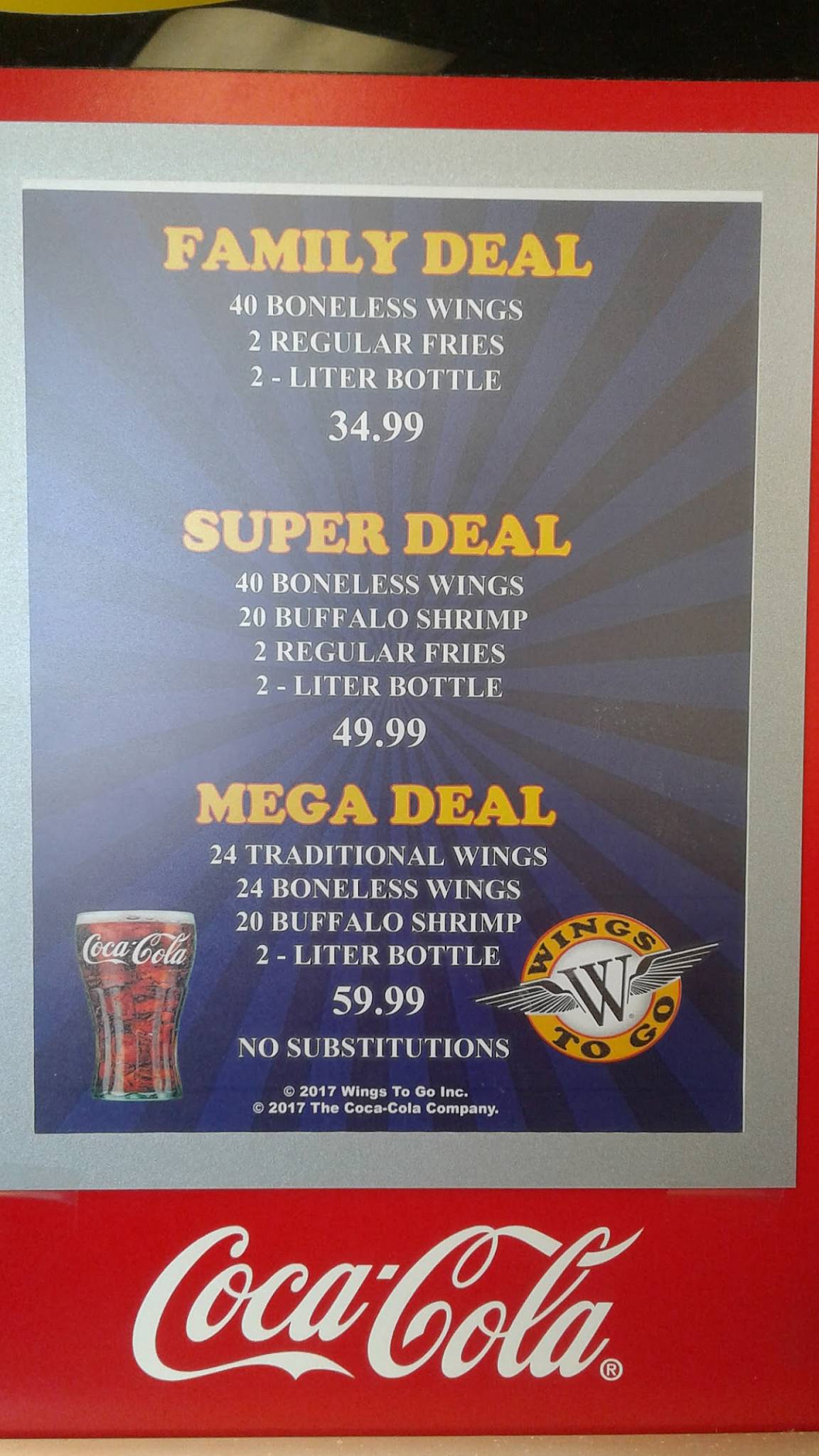 Menu at Wings To Go New Castle desserts, New Castle, N Dupont Hwy