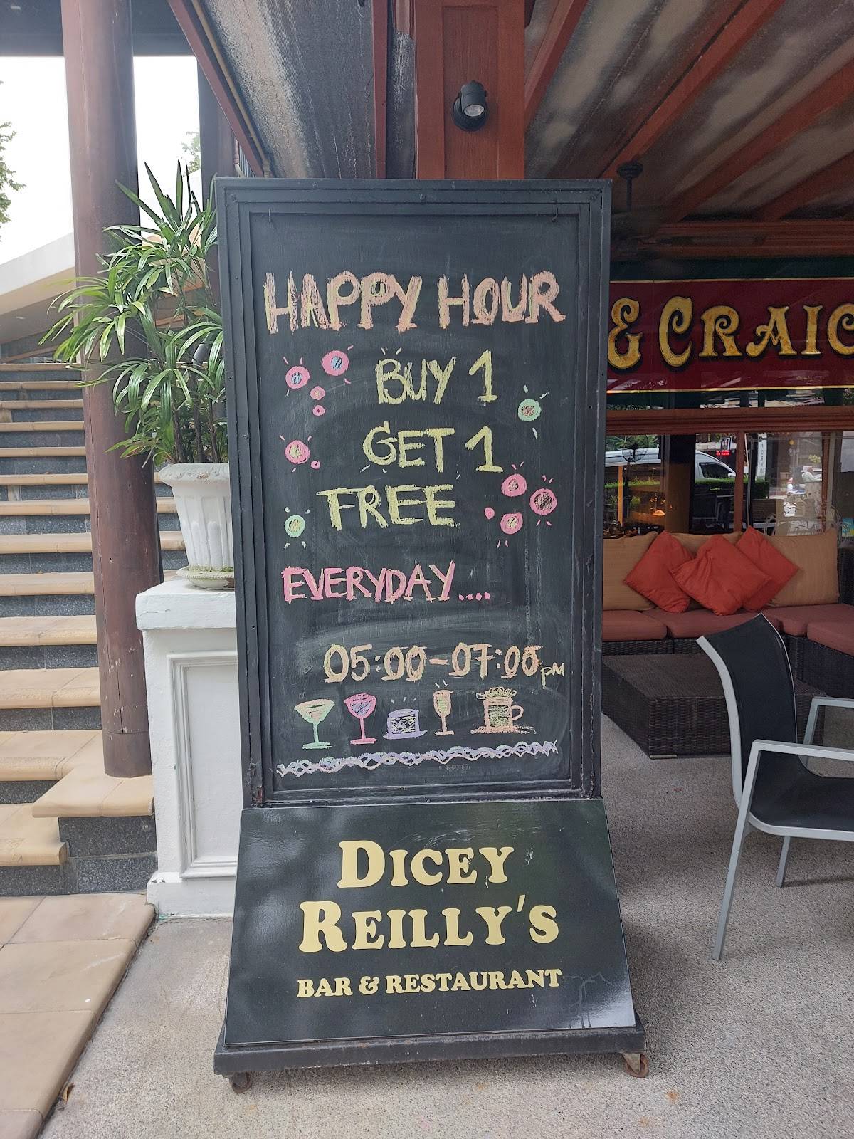 Menu at Dicey Reilly's Bar & Restaurant, Pattaya City