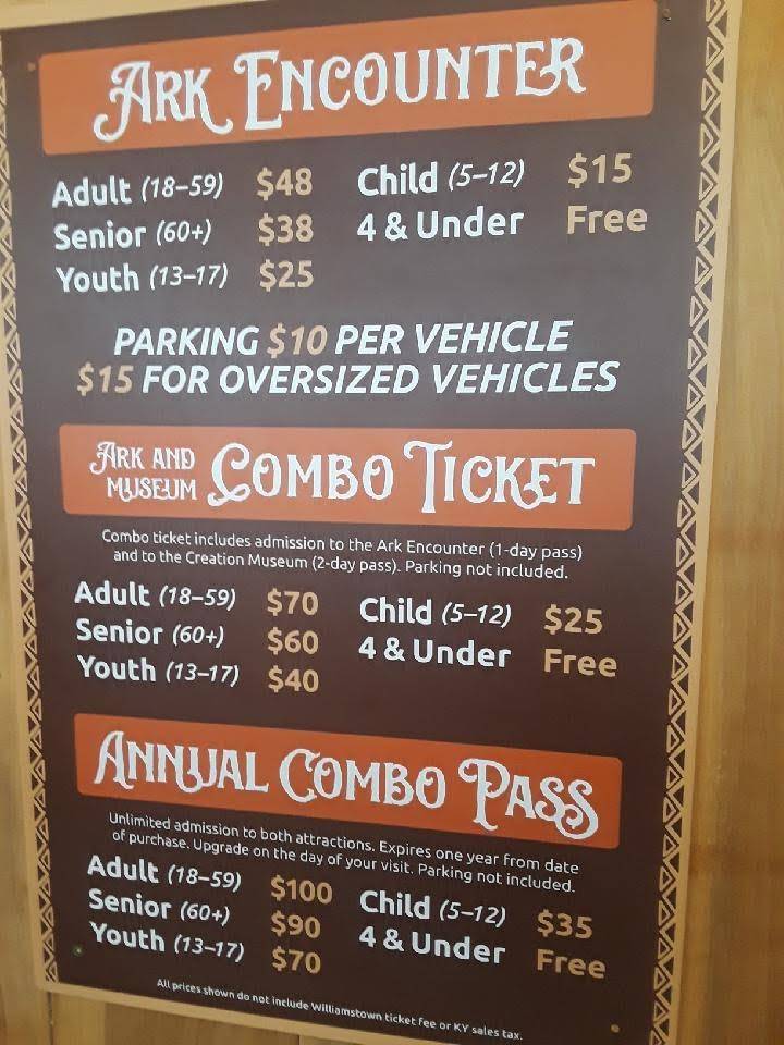 Menu at Emzara's Kitchen restaurant, Williamstown, 1 Ark Encounter Dr