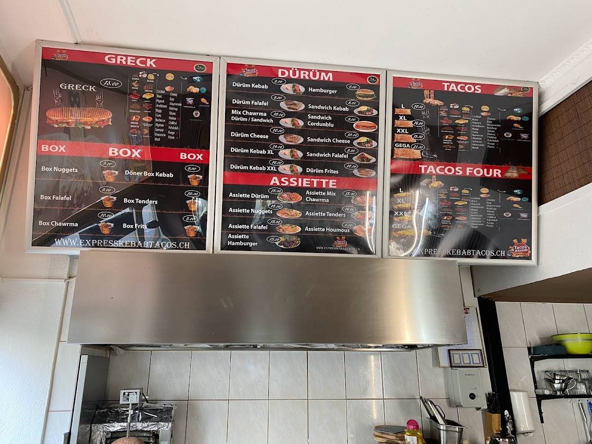 Speisekarte von Express Kebab Tacos, Freiburg