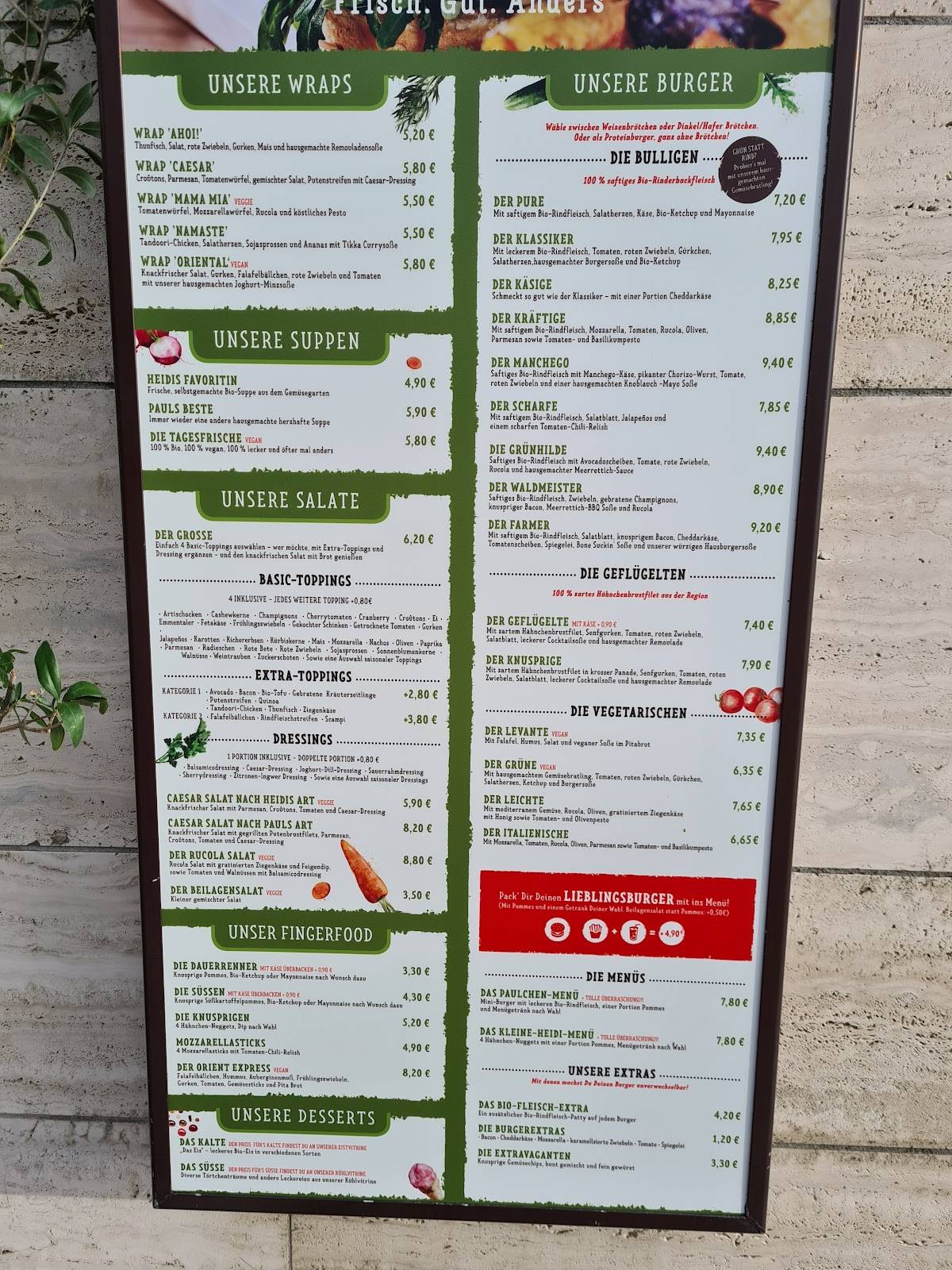 Speisekarte von Heidi und Paul restaurant, Eschborn, Unterortstraße 29