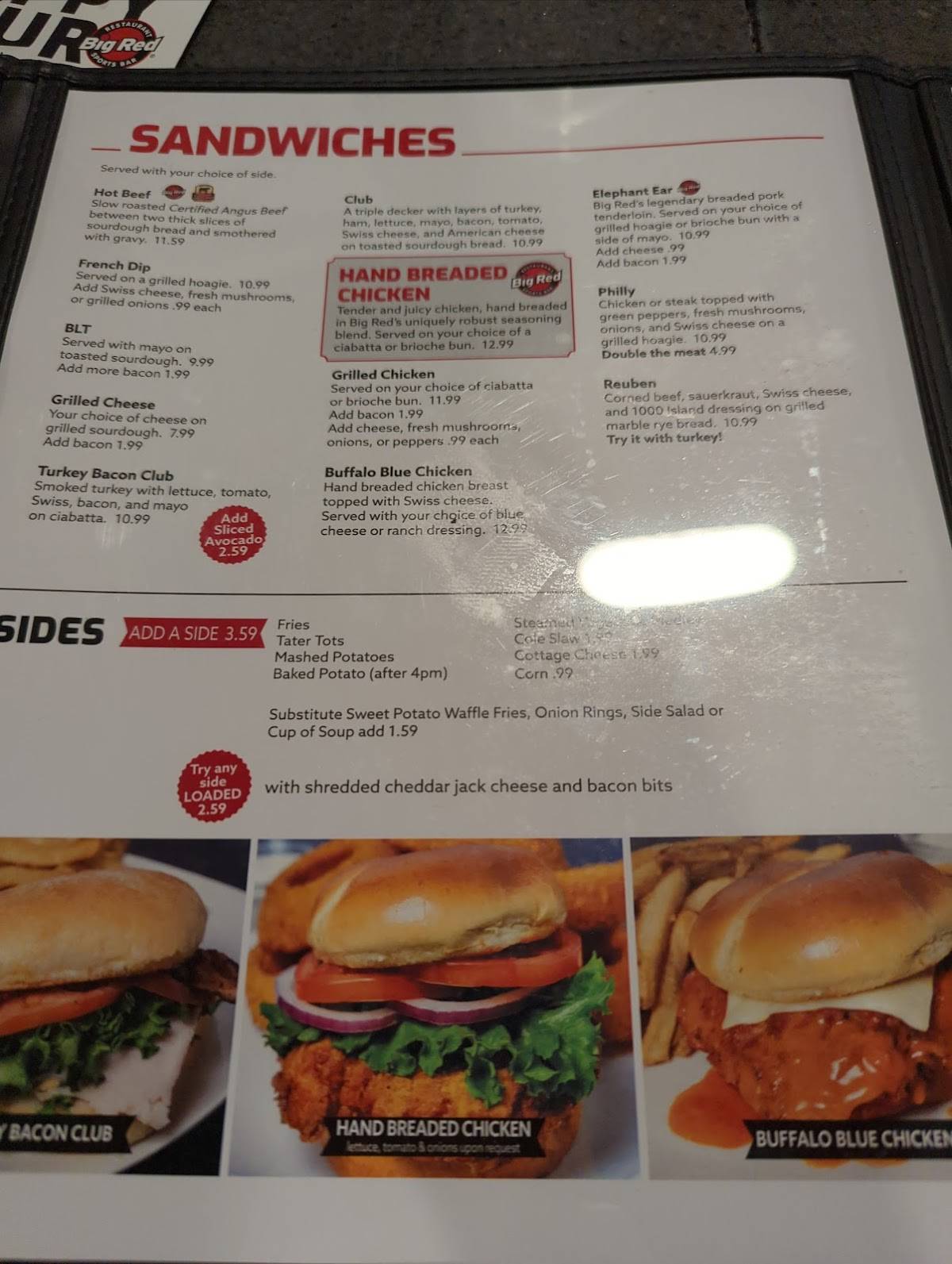 Menu at Big Red Restaurant & Sports Bar - Fremont, Fremont