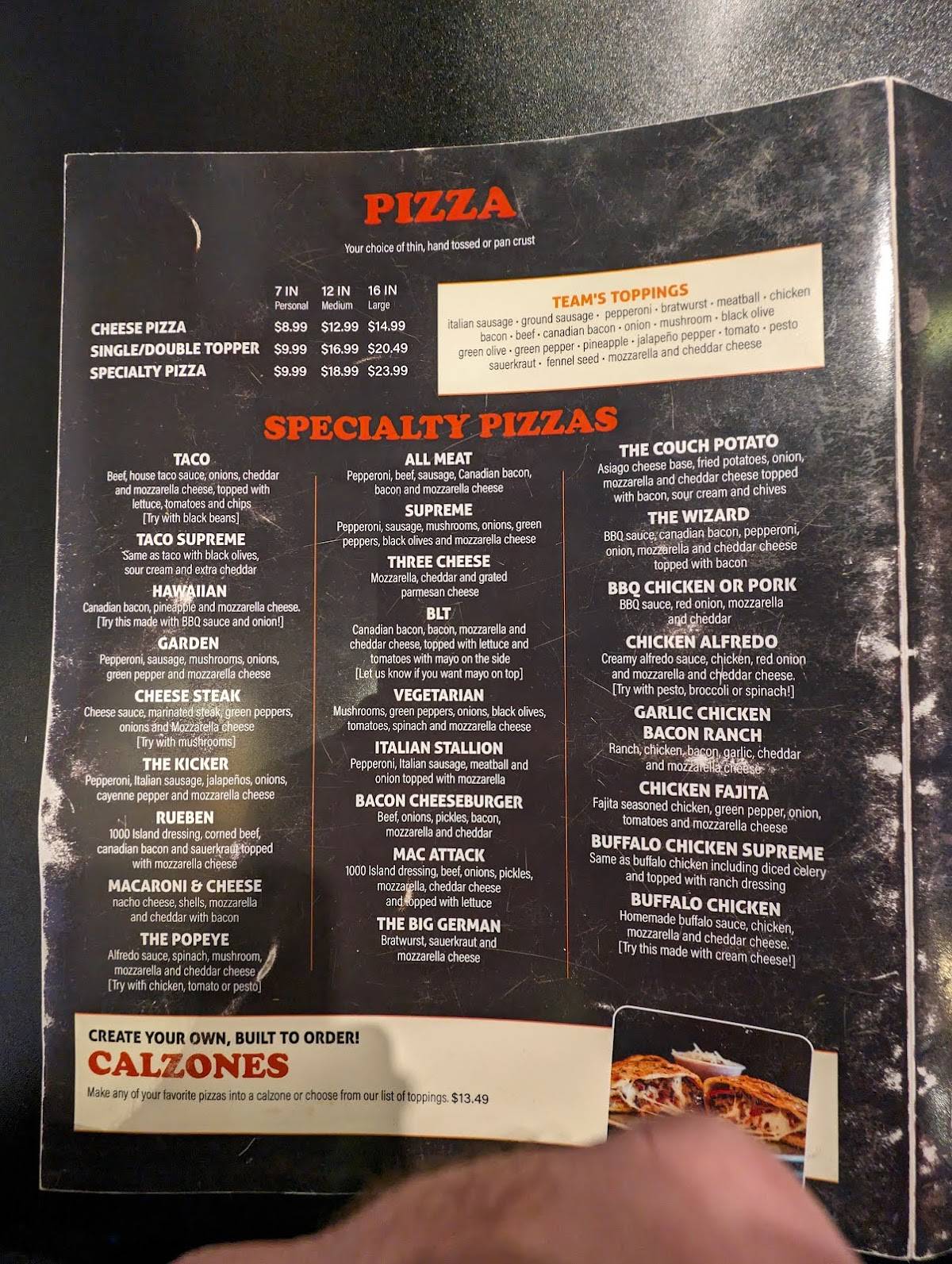 Menu at Hall Of Fame Pizza & Wings pizzeria, DeWitt